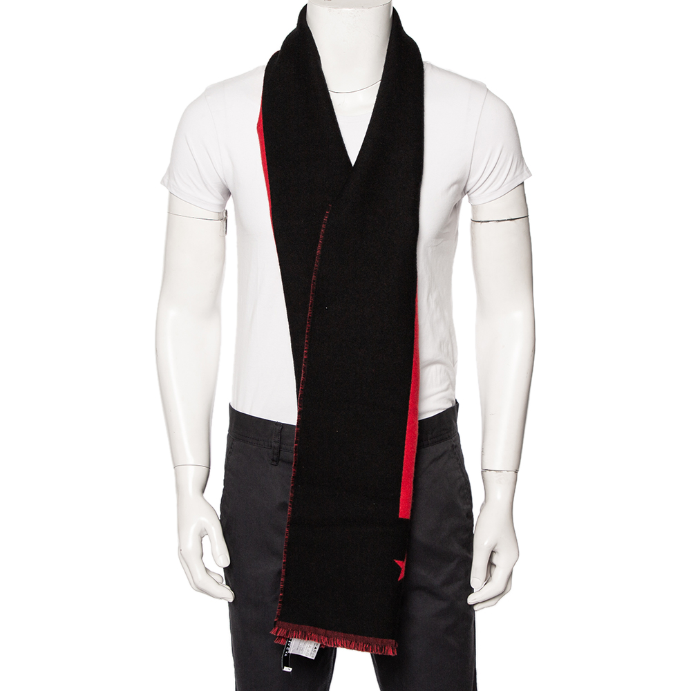

Givenchy Red & Black Striped Intarsia Wool Scarf