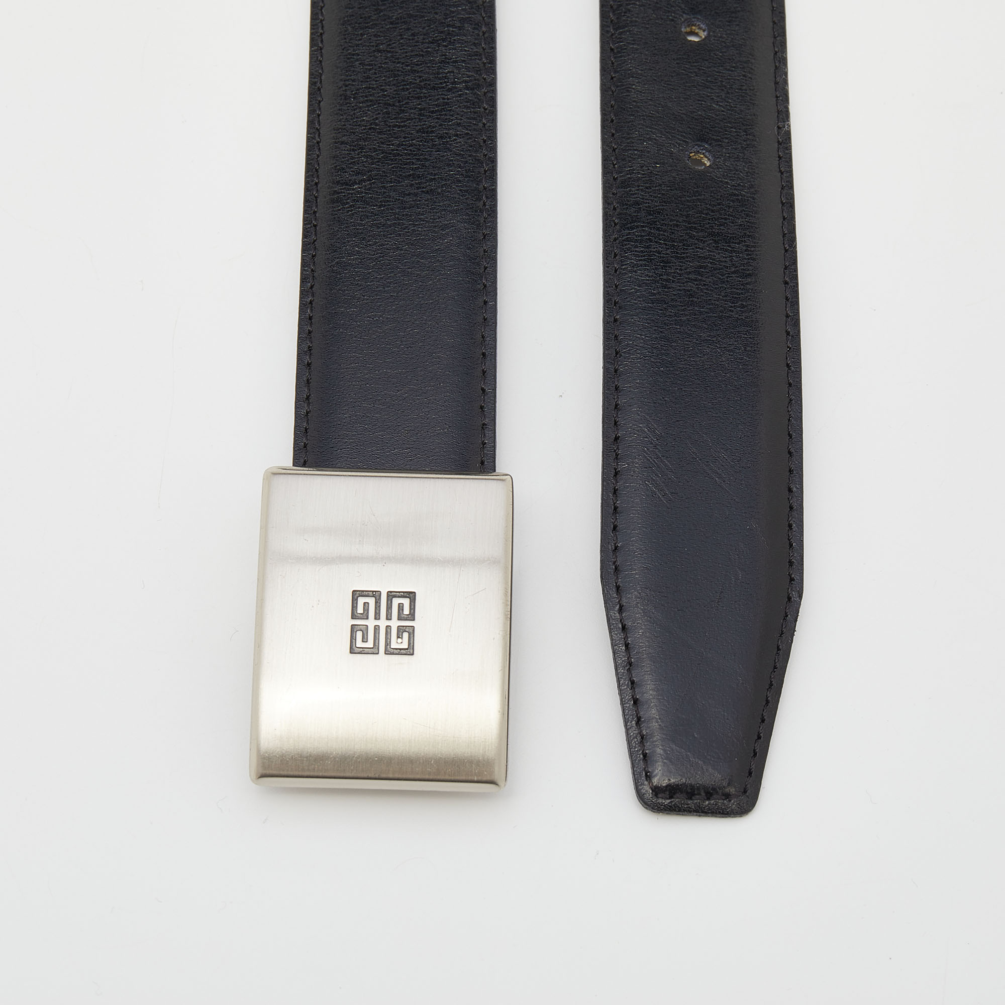 

Givenchy Black/Brown Leather Reversible Cut to Size Buckle Belt