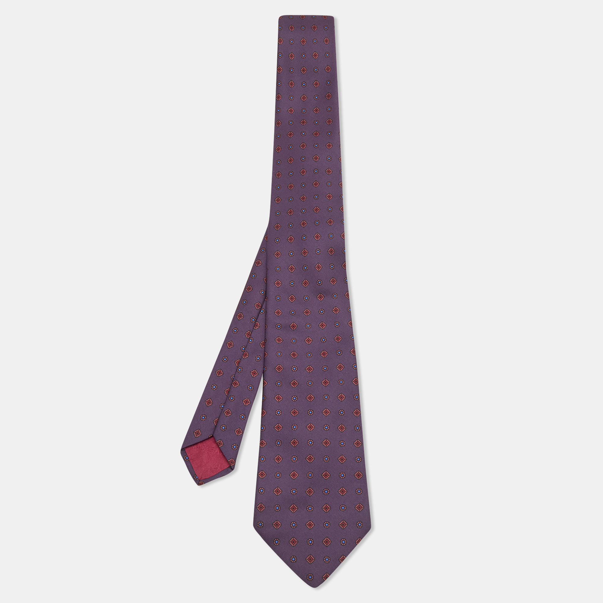 Pre-owned Givenchy Vintage Purple Jacquard Silk Tie