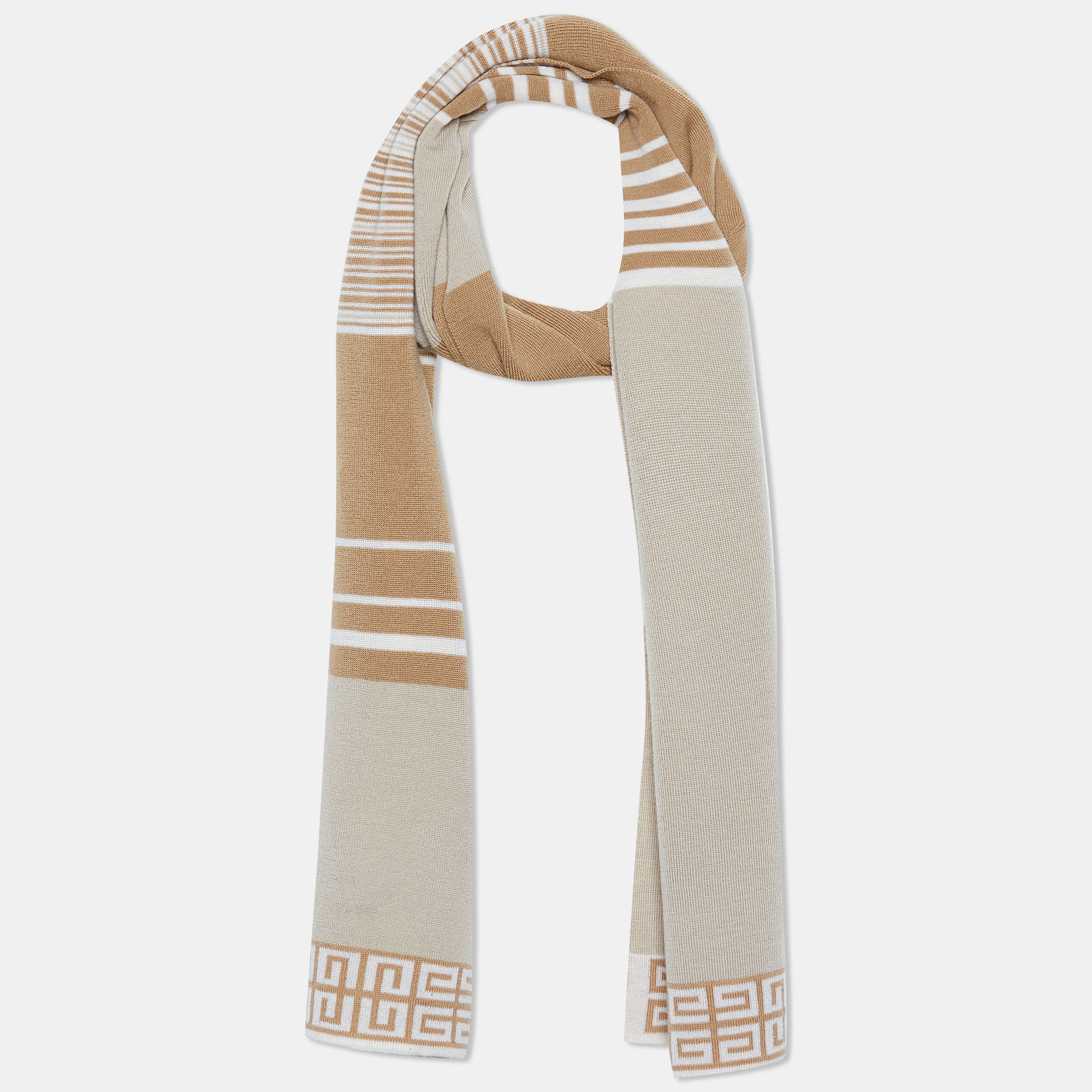 

Givenchy Beige Striped Wool Scarf