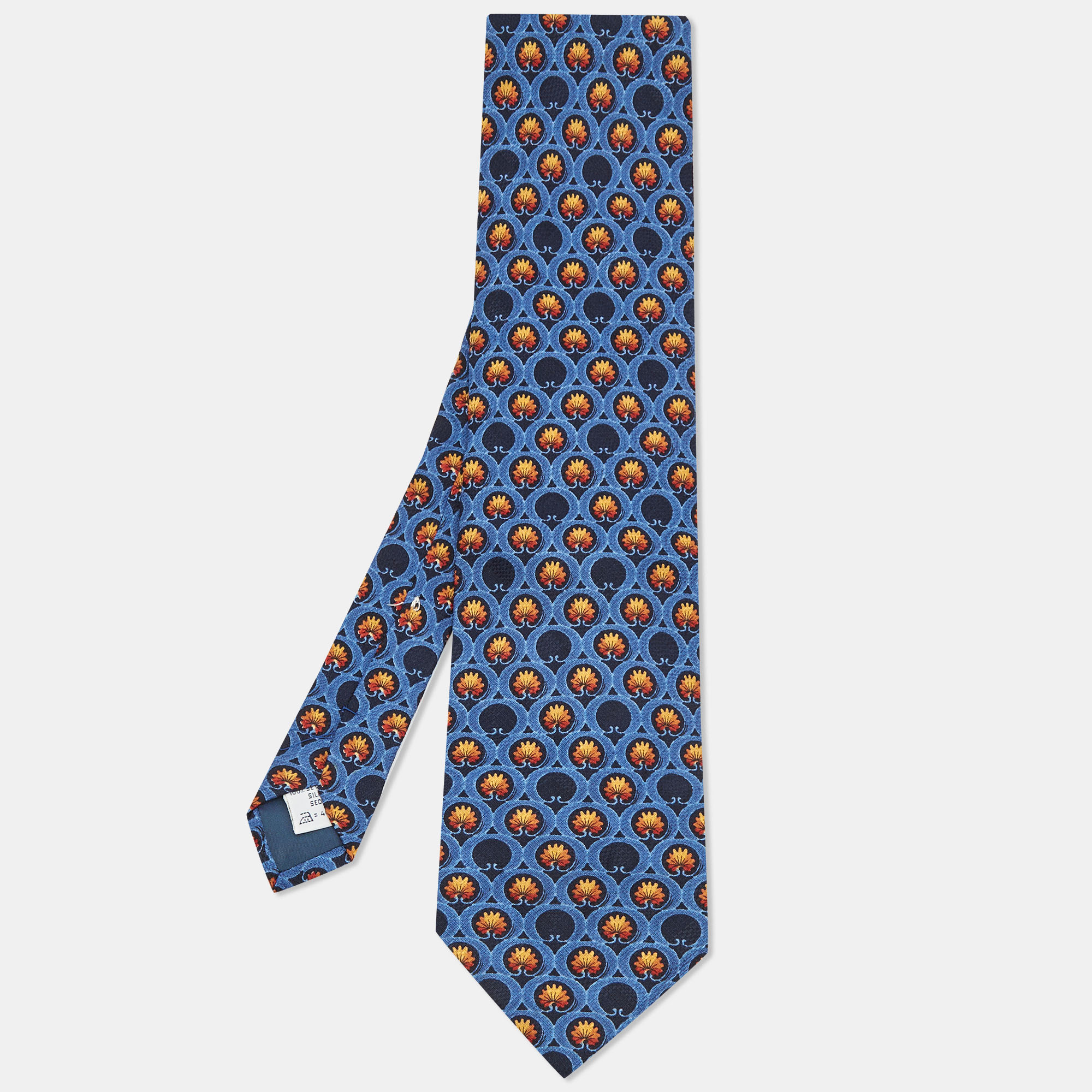 Pre-owned Givenchy Blue Floral Print Silk Tie