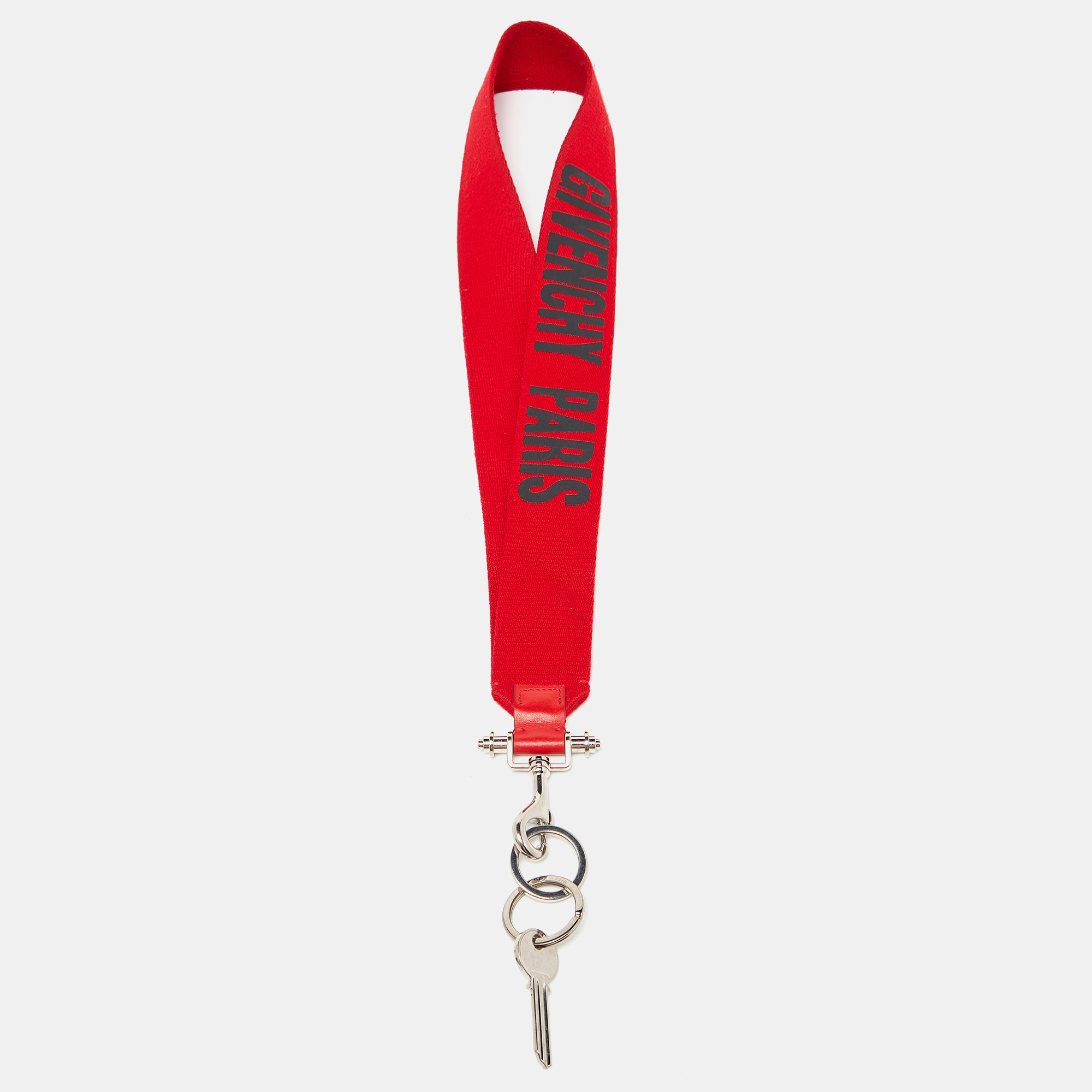 Pre-owned Givenchy Red Fabric Obsedia Stars Key Lanyard