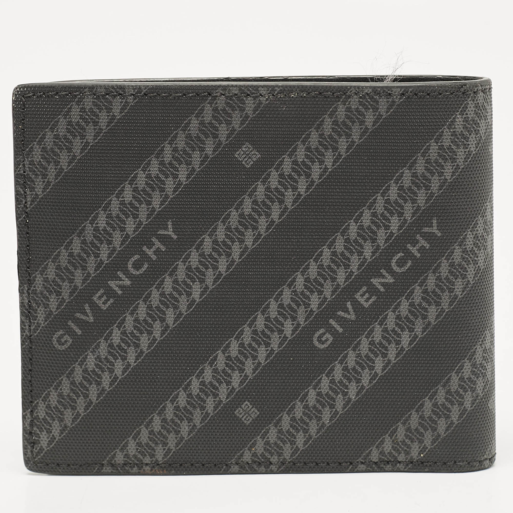 

Givenchy Black Nylon Diagonal Logo Bifold Wallet