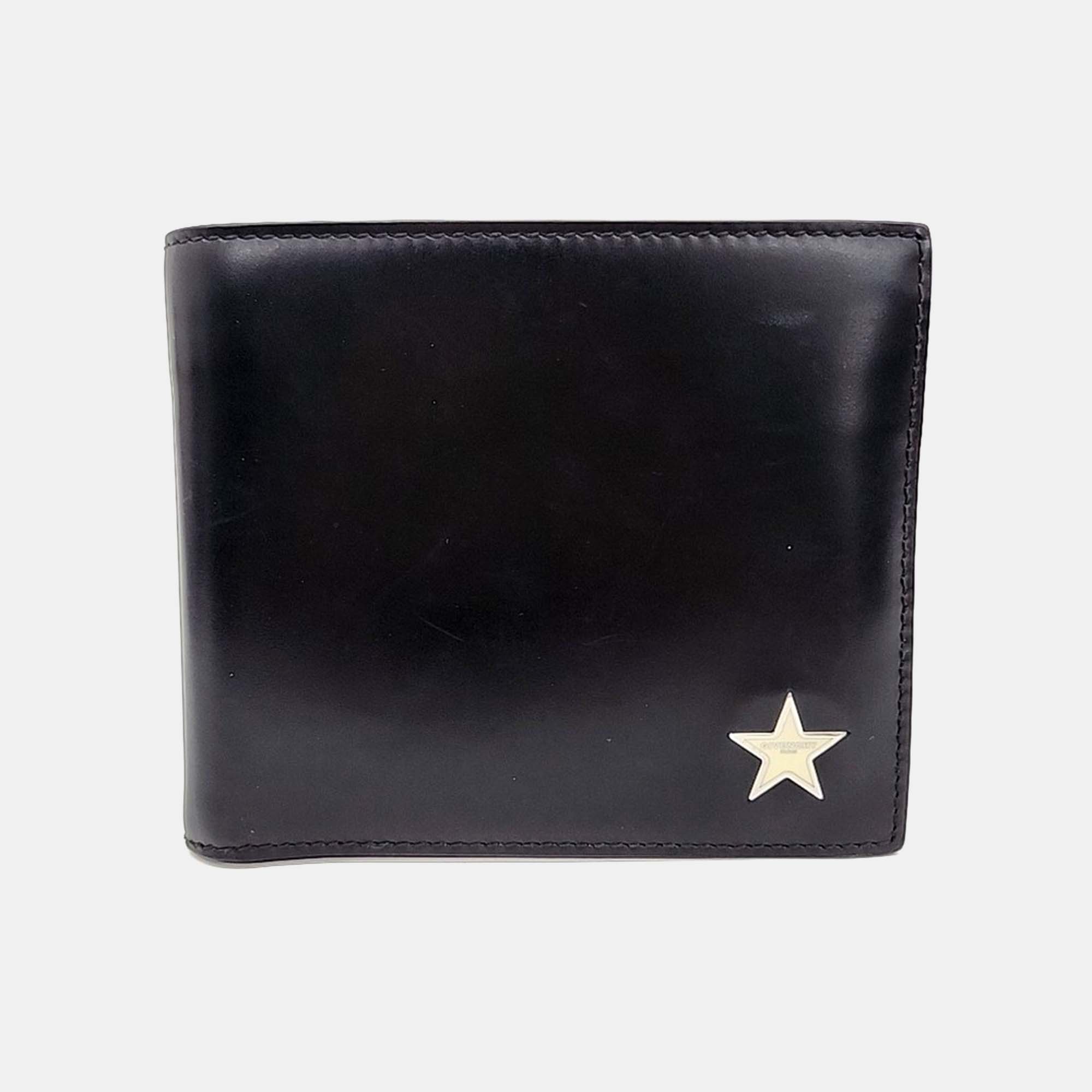 

Givenchy Black Leather Star Metal Ladder Half Wallet