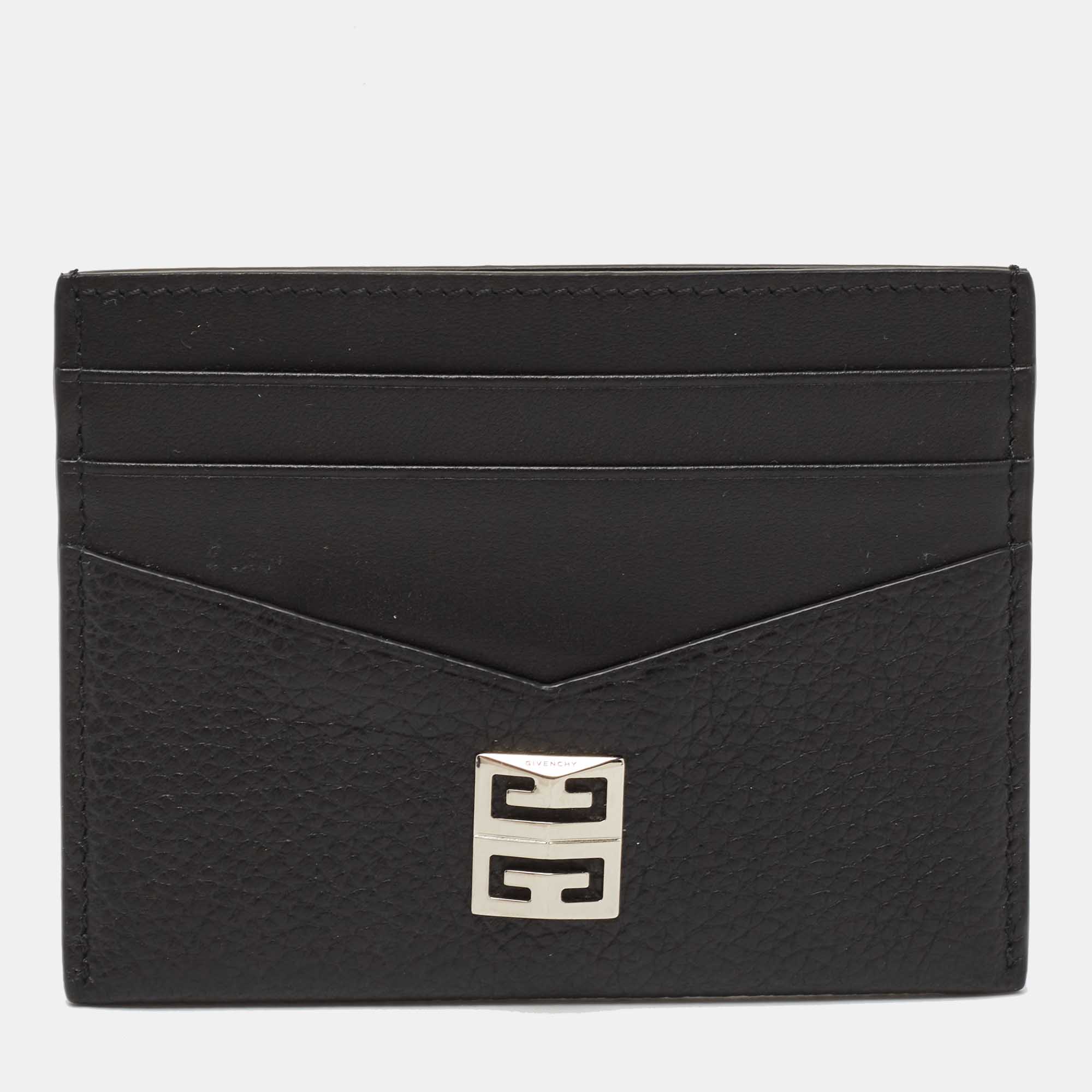 Pre-owned Givenchy Black Leather 4g Card Holder