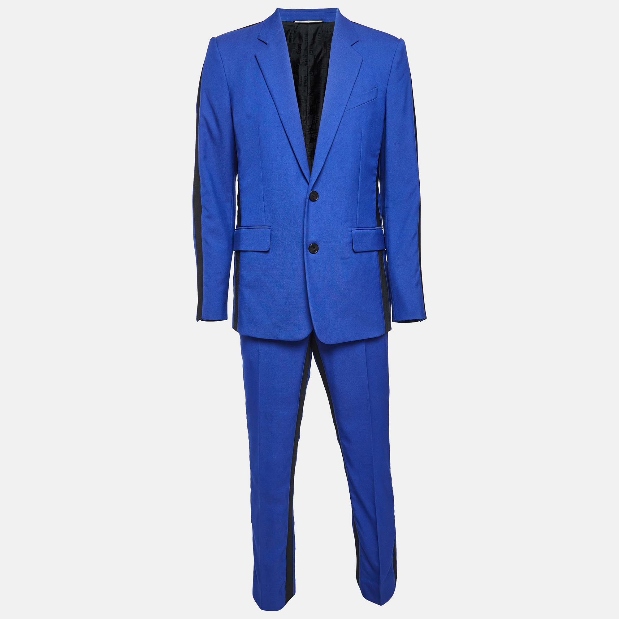 

Givenchy Blue Contrast Trim Wool Pants Suit L