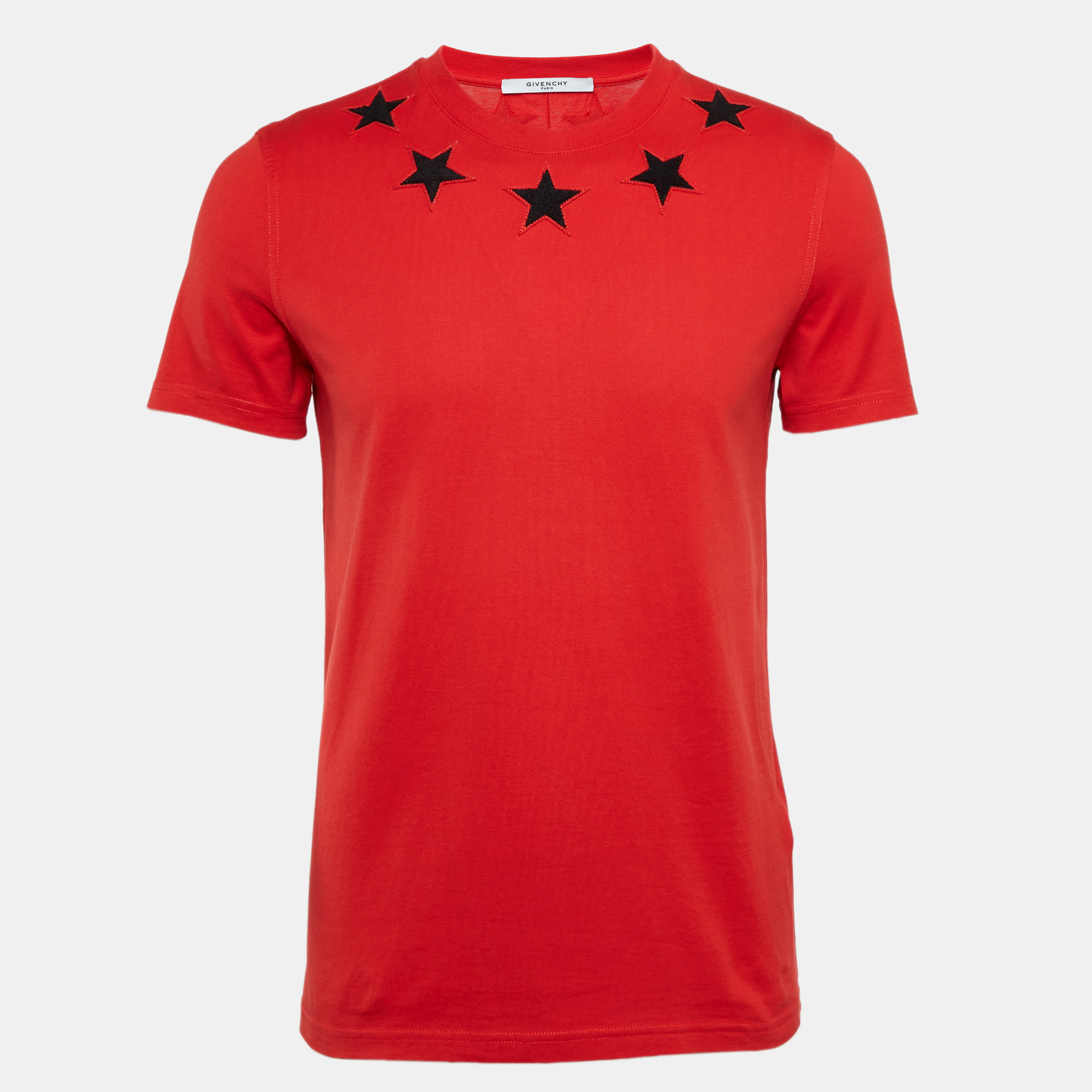 

Givenchy Red Cotton Knit Star Patchwork T-Shirt S
