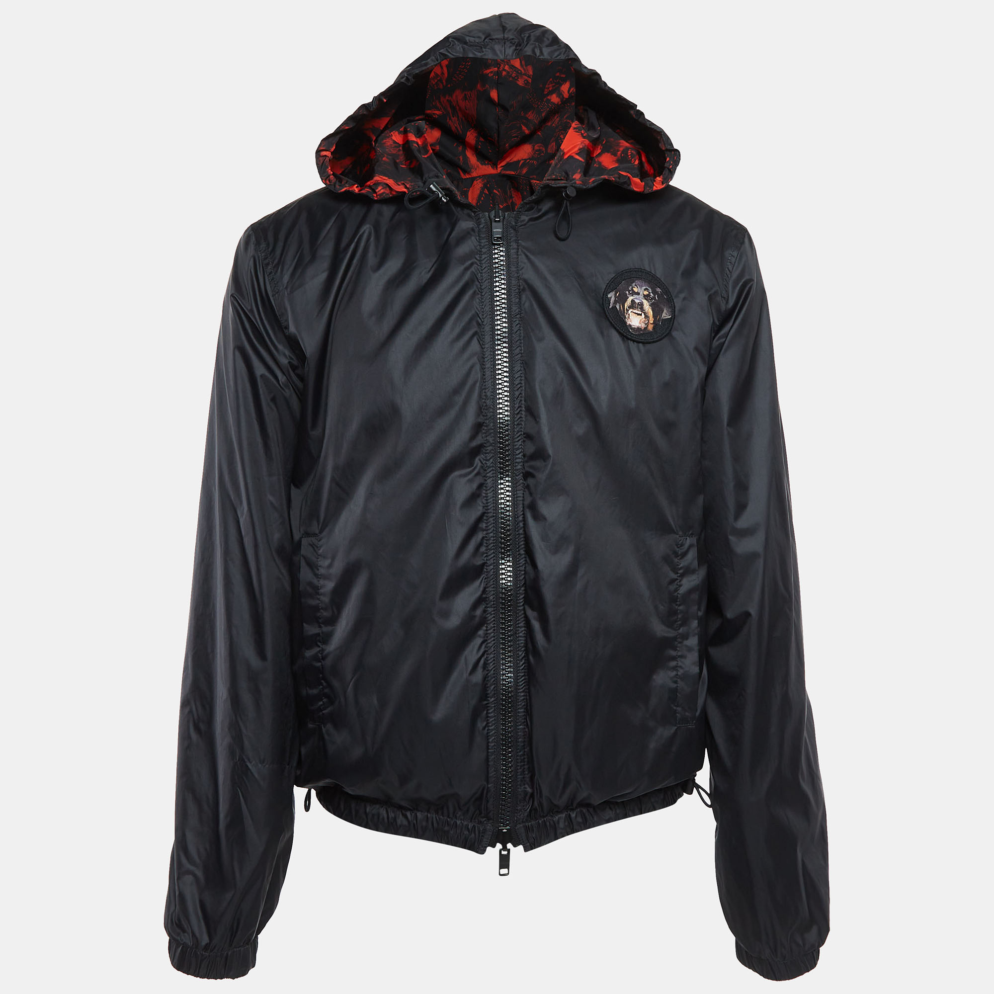 

Givenchy Black/Red Rottweiler Print Nylon Reversible Jacket M
