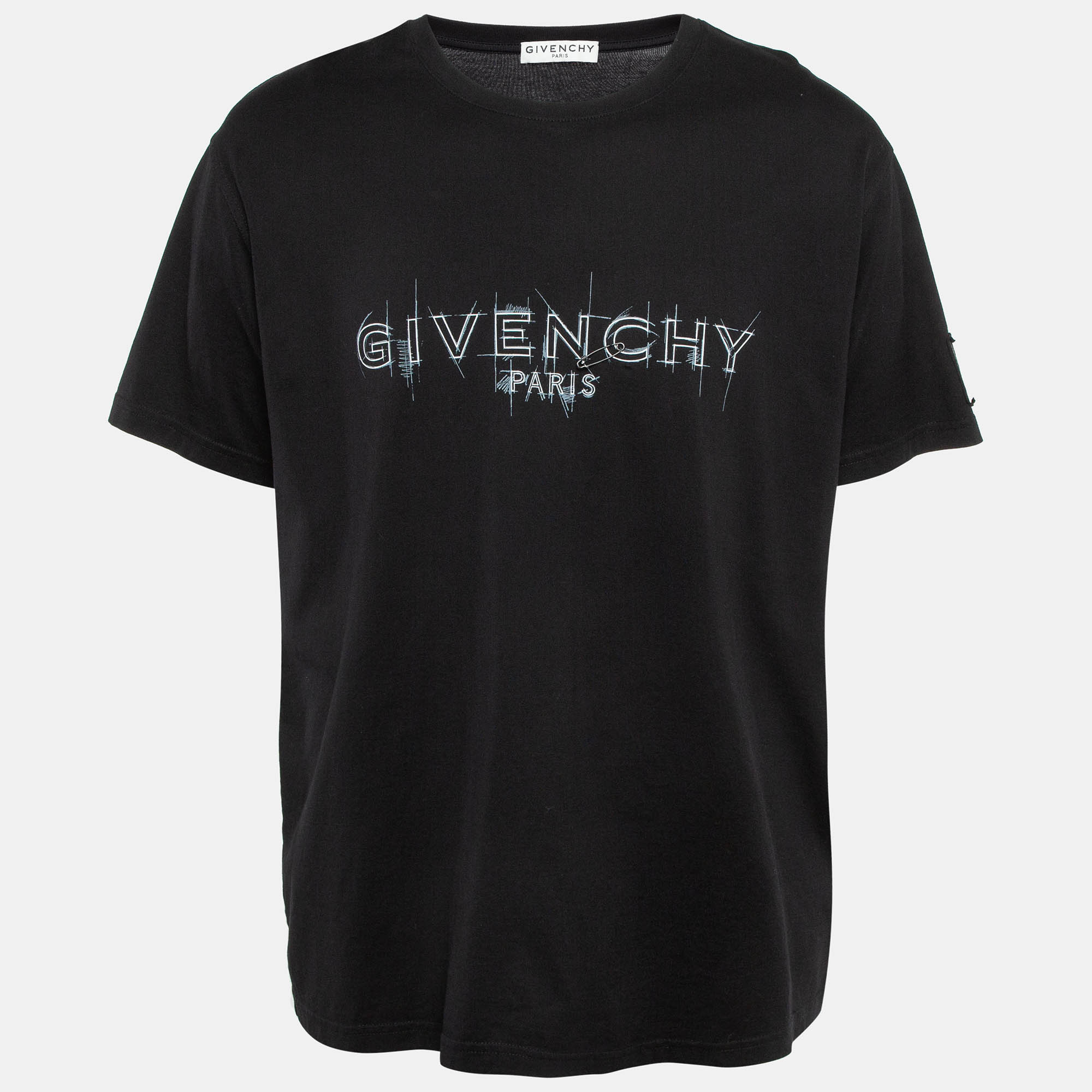 

Givenchy Black Logo Printed Jersey T-Shirt XL