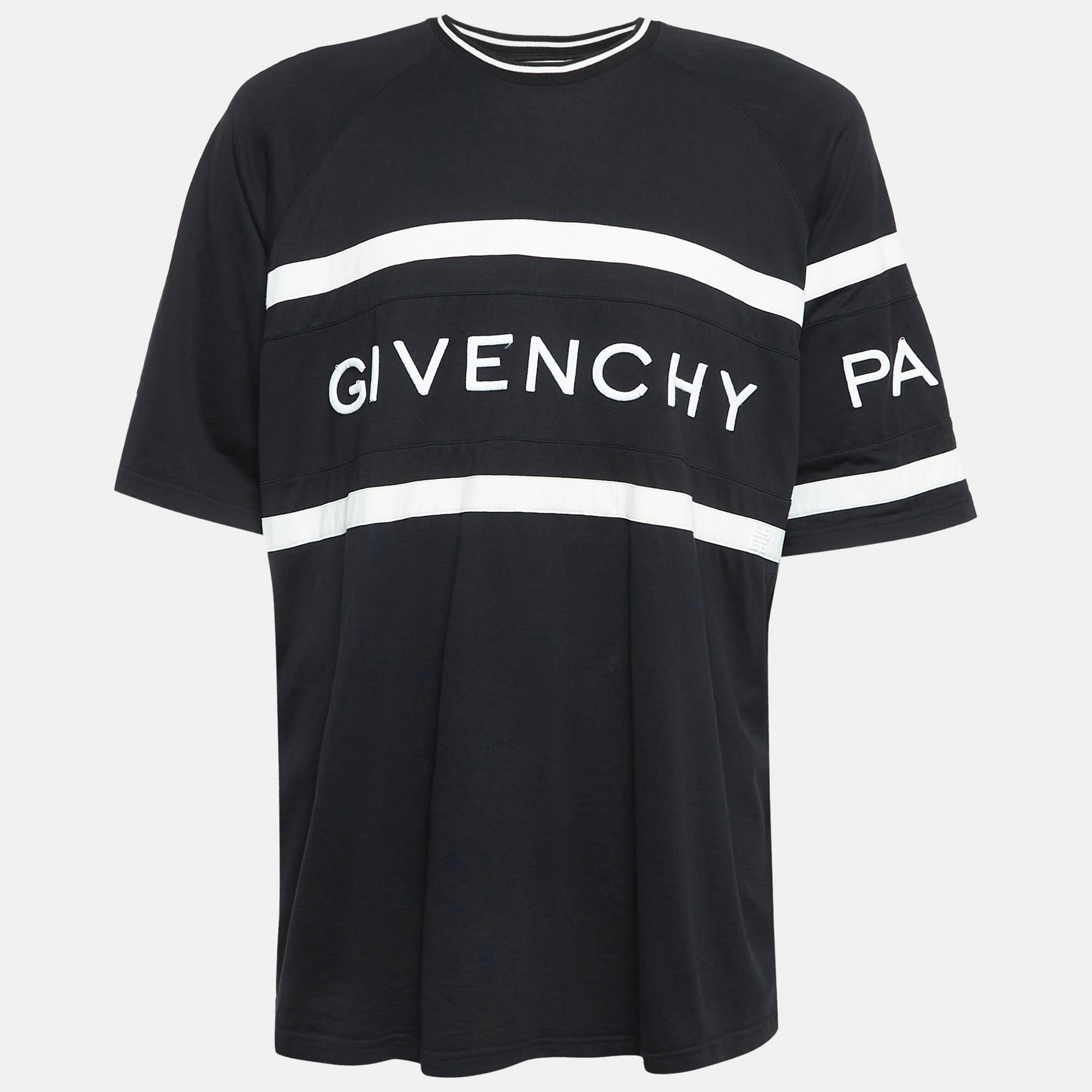 

Givenchy Black Embroidered Logo Cotton Jersey T-shirt XL