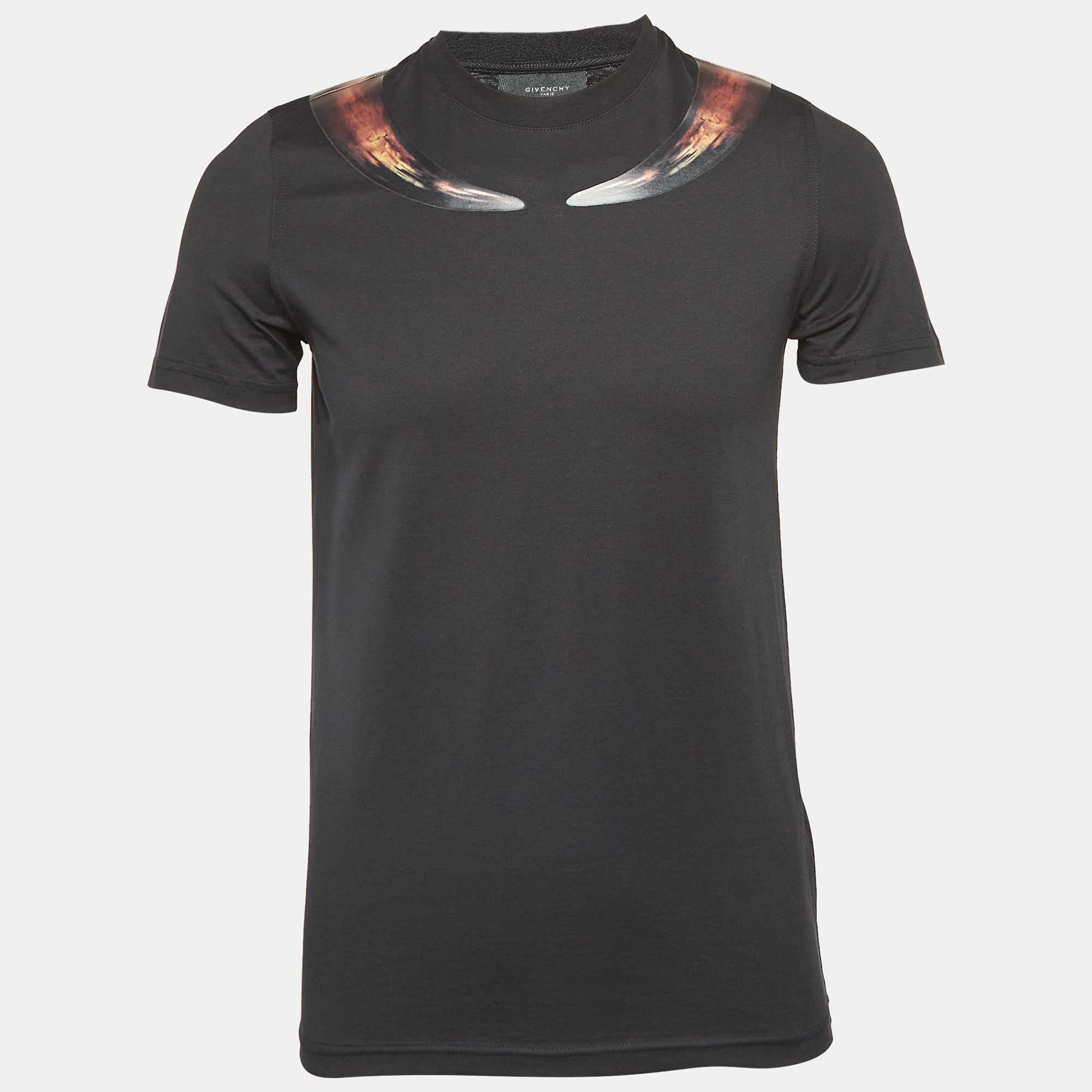 

Givenchy Black Collar Horns Cotton T-Shirt XS