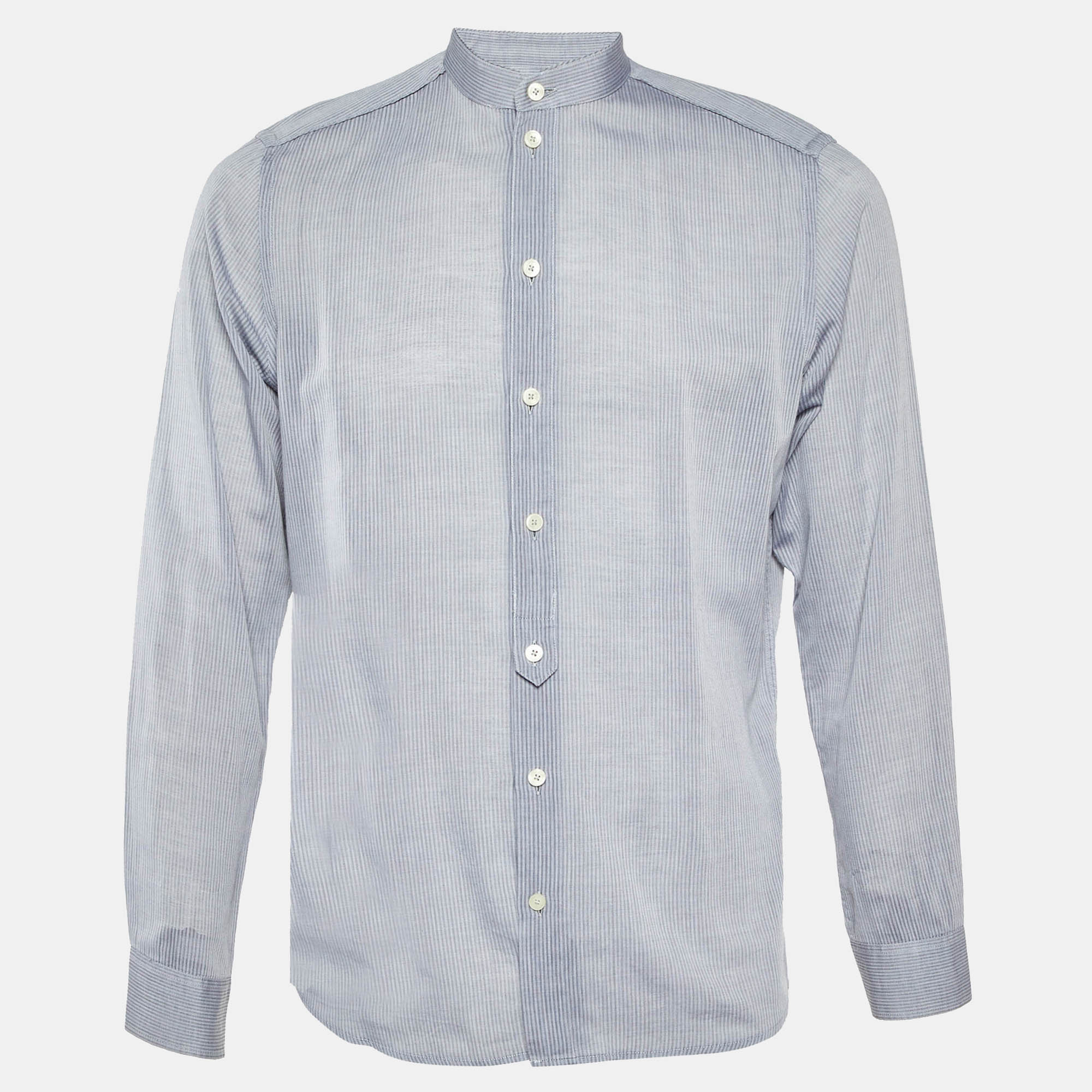 

Givenchy Grey Striped Cotton Long Sleeve Shirt M