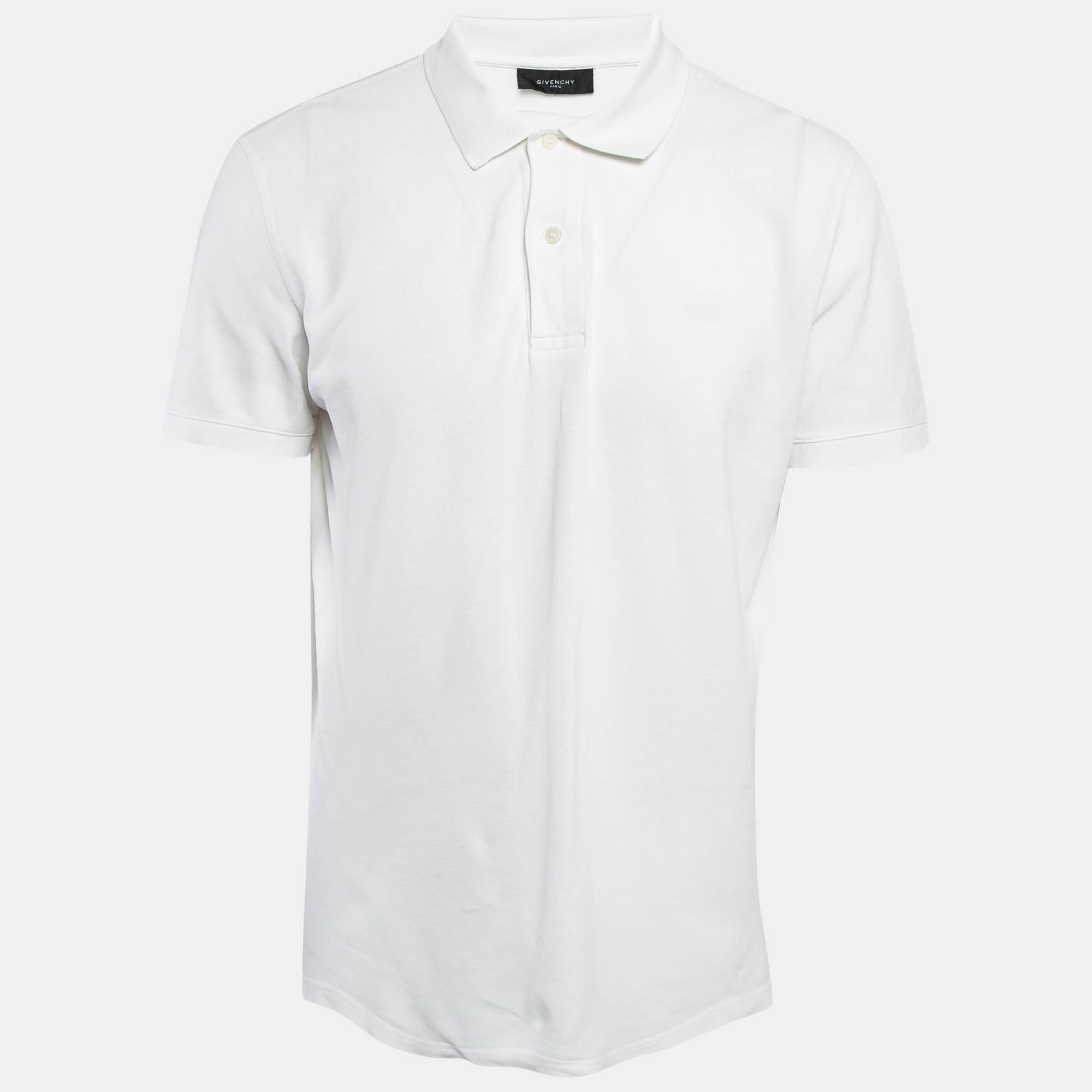 Pre-owned Givenchy White Cotton Polo T-shirt Xl