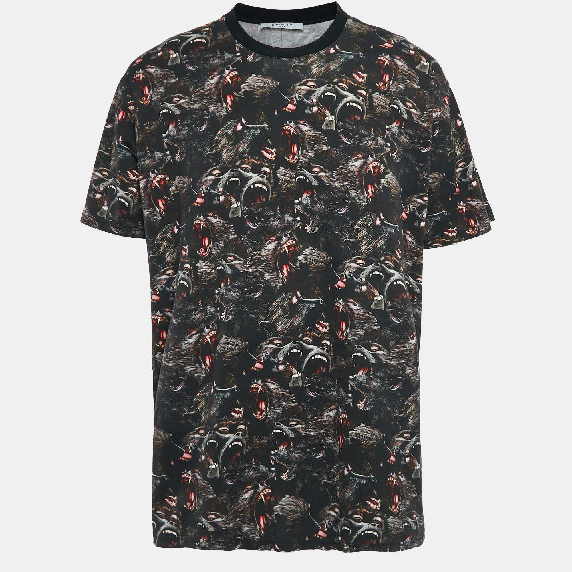 

Givenchy Black Baboons Print Jersey Crew Neck T-Shirt M