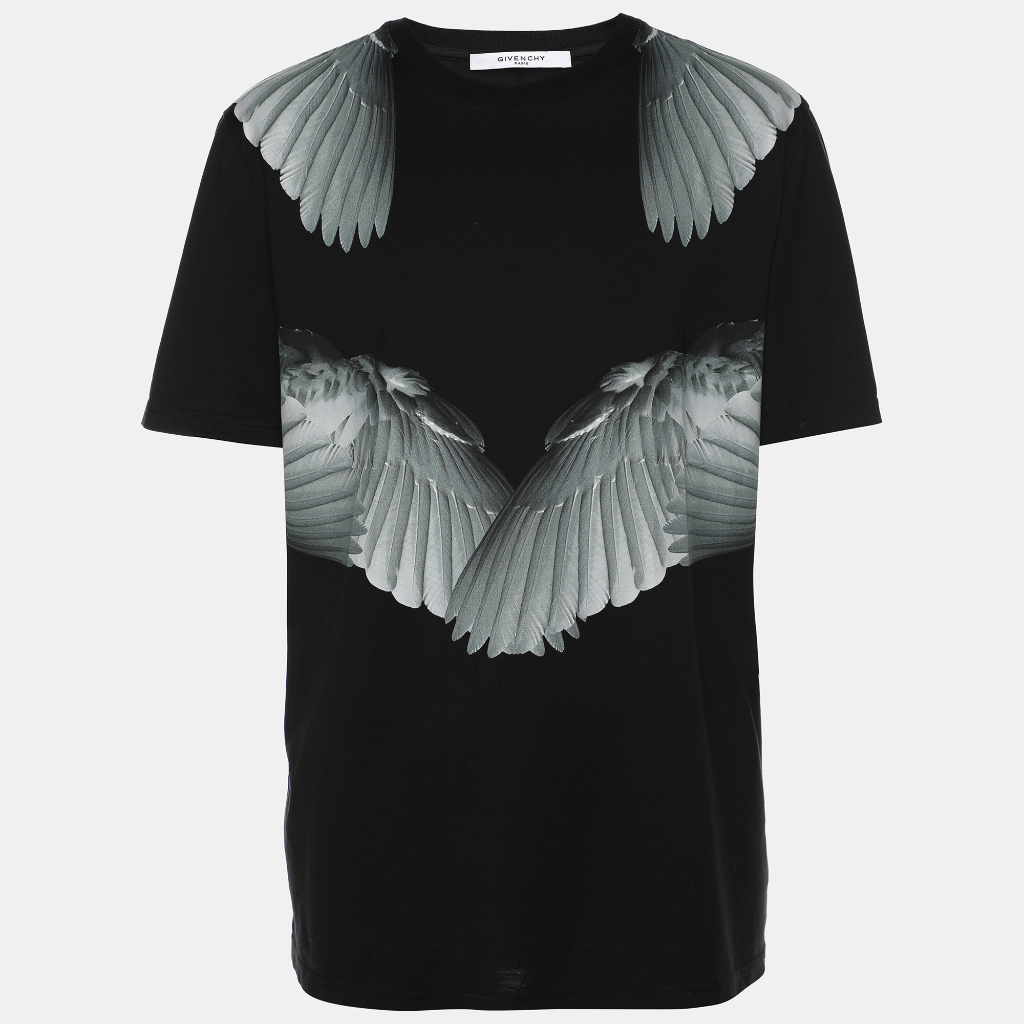 

Givenchy Black Cotton Wings Print T-Shirt M