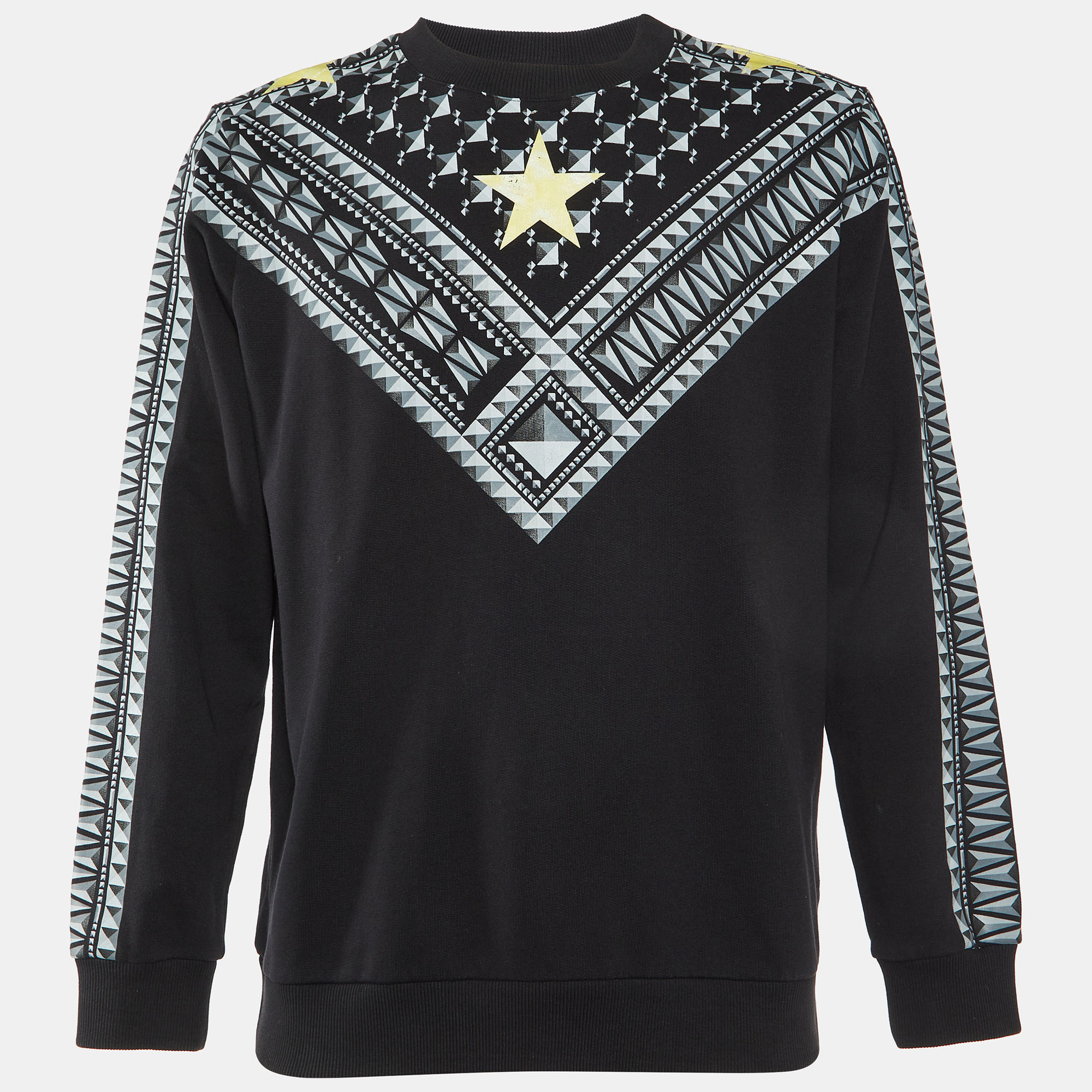 

Givenchy Black Printed Cotton Crew Neck Sweatshirt M