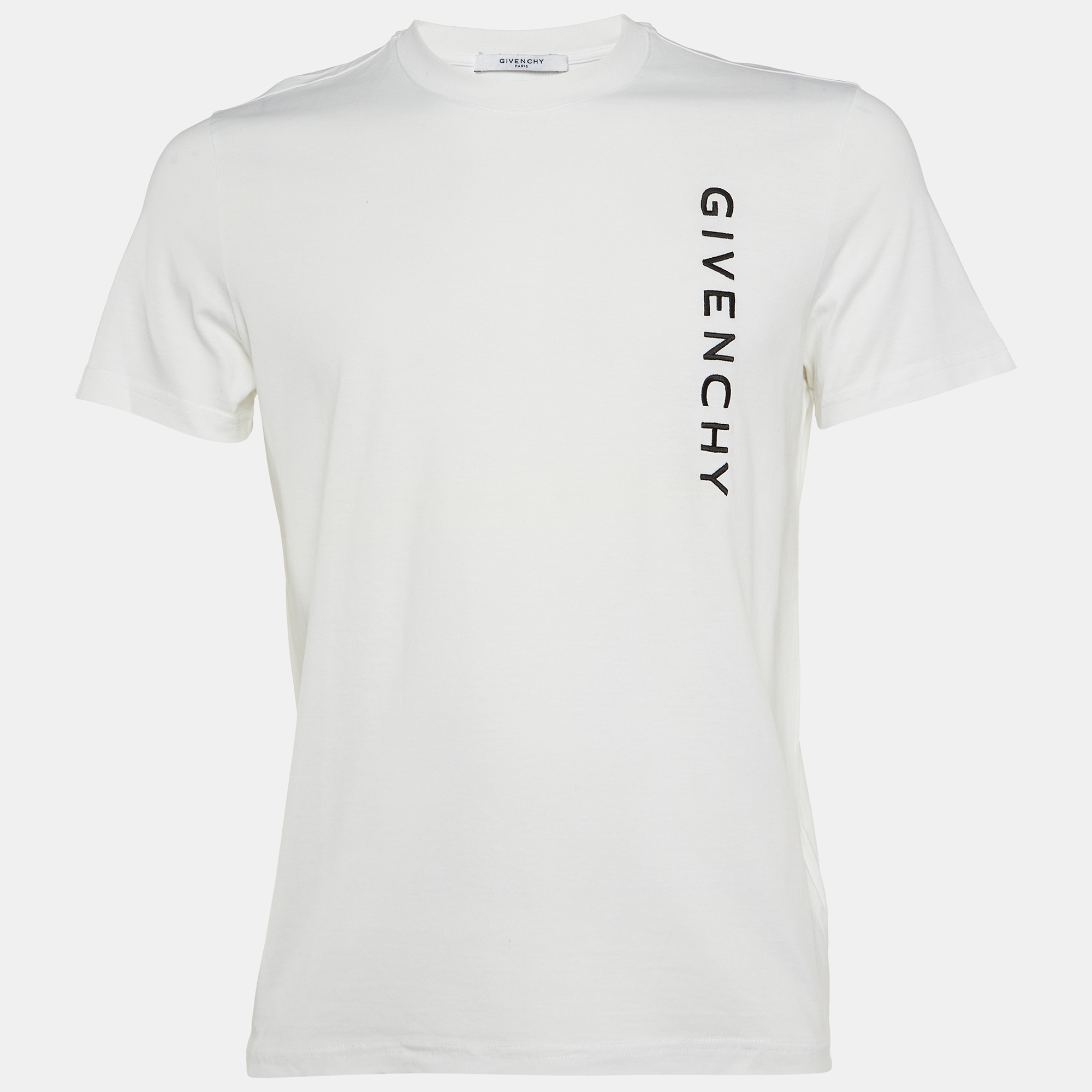 

Givenchy White Logo Embroidery Cotton Crewneck T-Shirt S