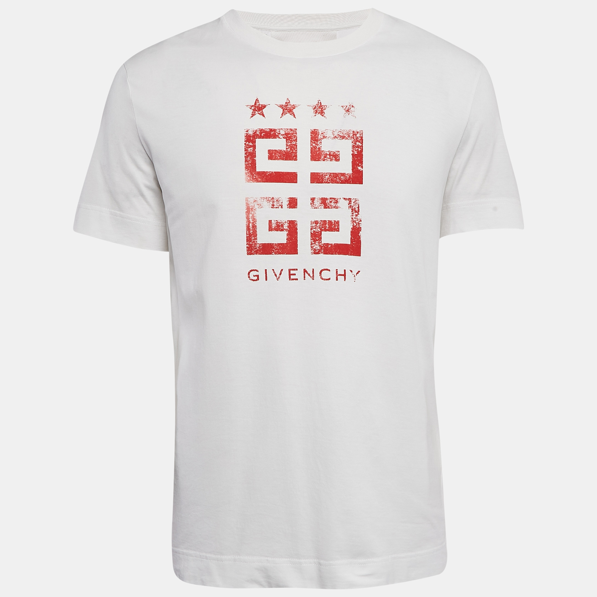 

Givenchy White Logo Print Crew Neck T-Shirt M