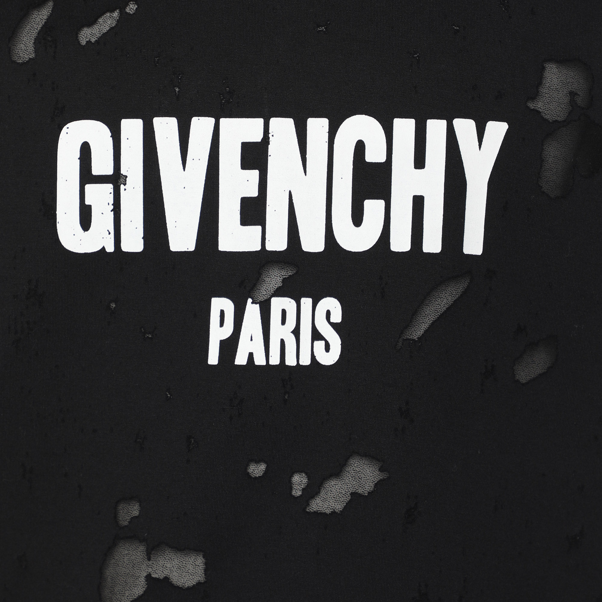 Givenchy Black Logo Print Cotton Distressed T-Shirt M 