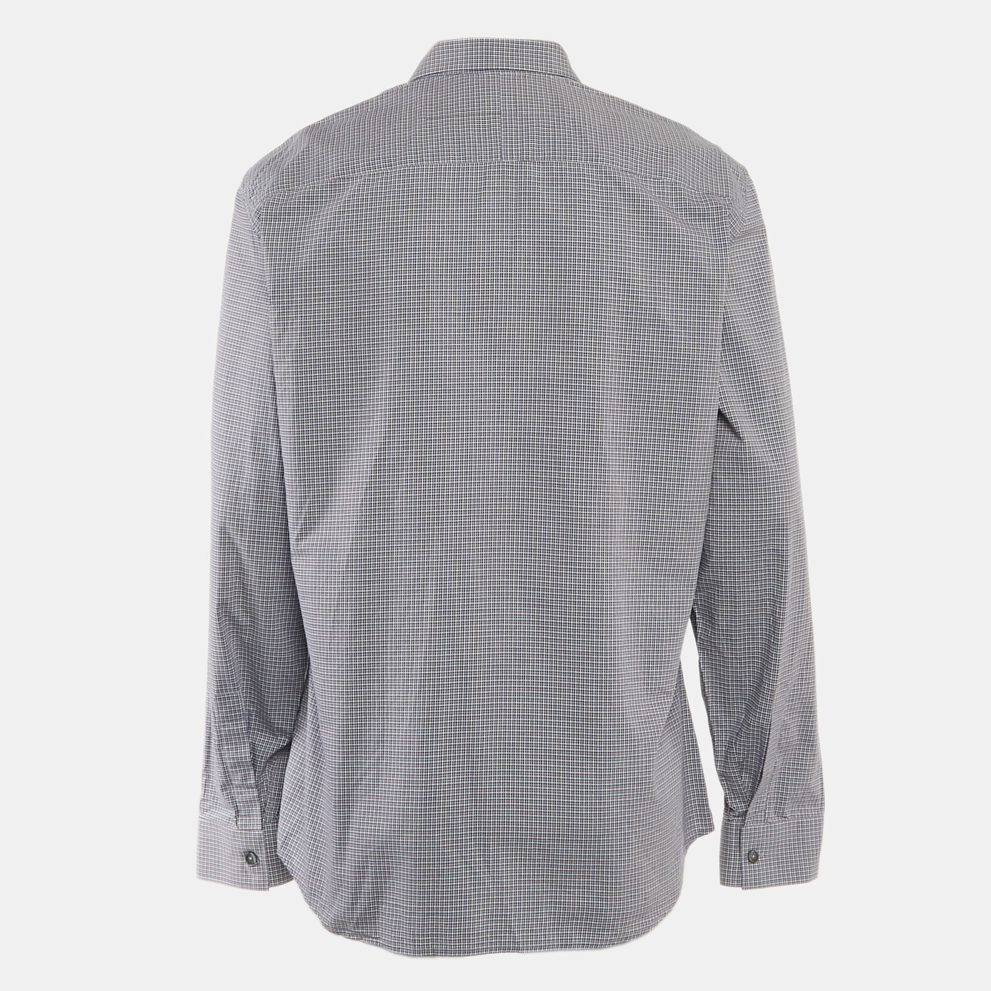 Givenchy Blue/Multicolor Gingham Cotton Button Front Shirt XXXL 