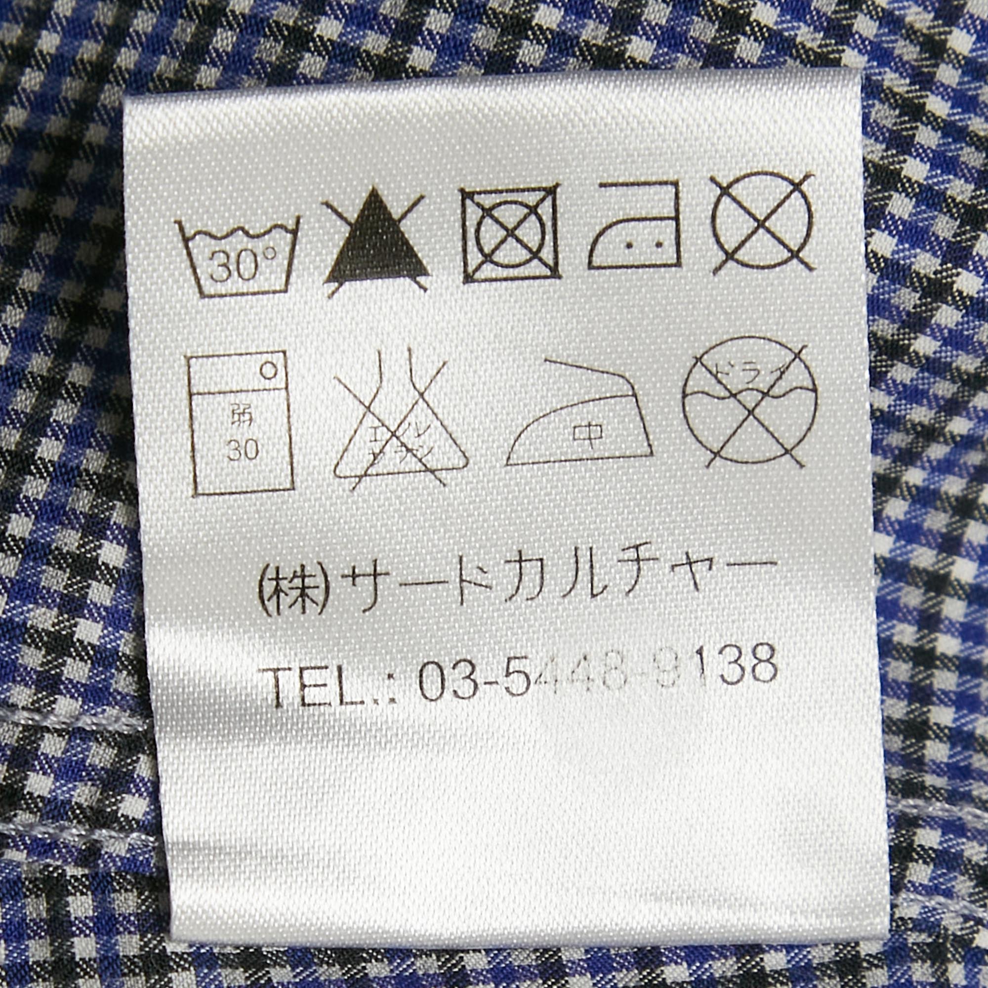 Givenchy Blue/Multicolor Gingham Cotton Button Front Shirt XXXL 