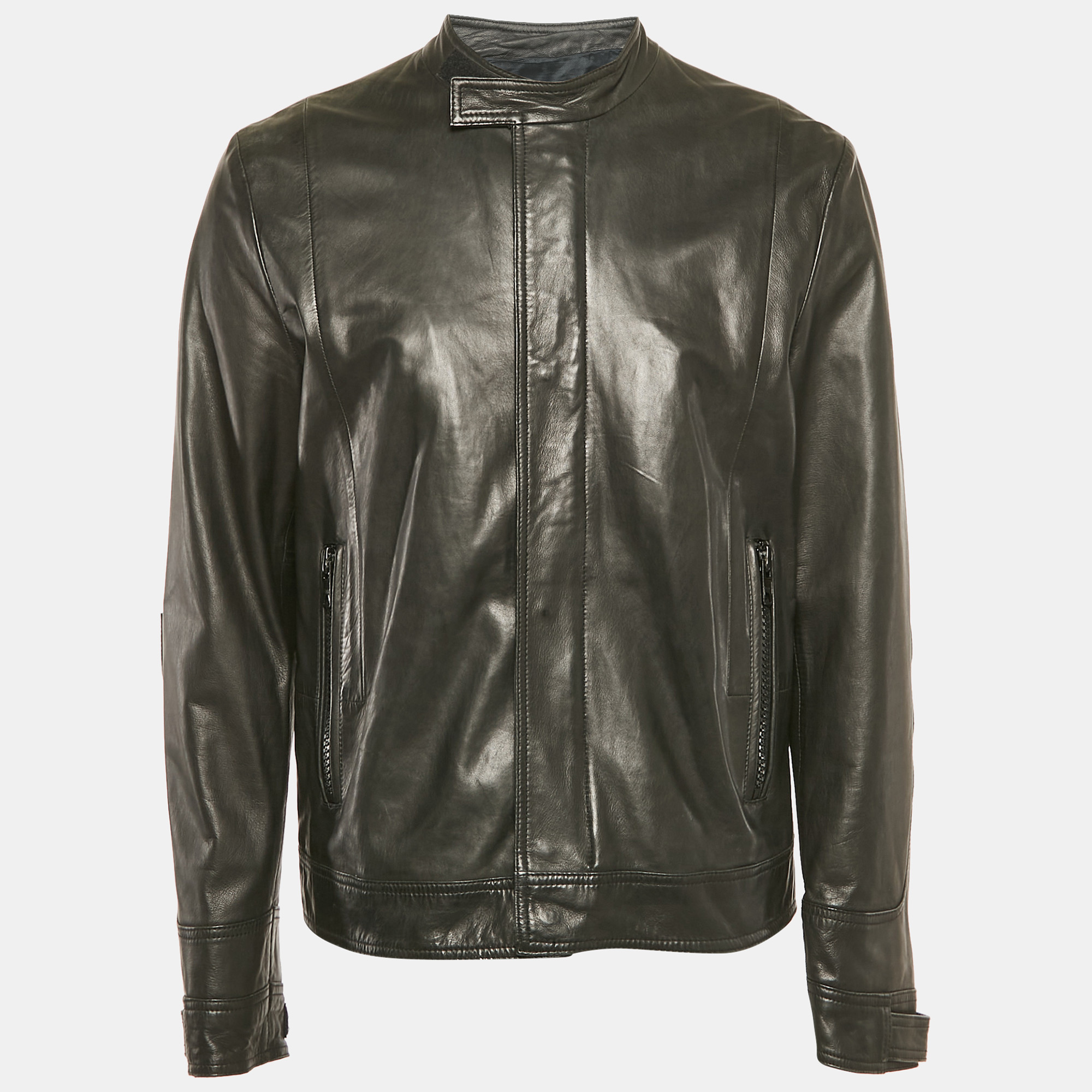 

Givenchy Black Leather Zip-Up Jacket XXL