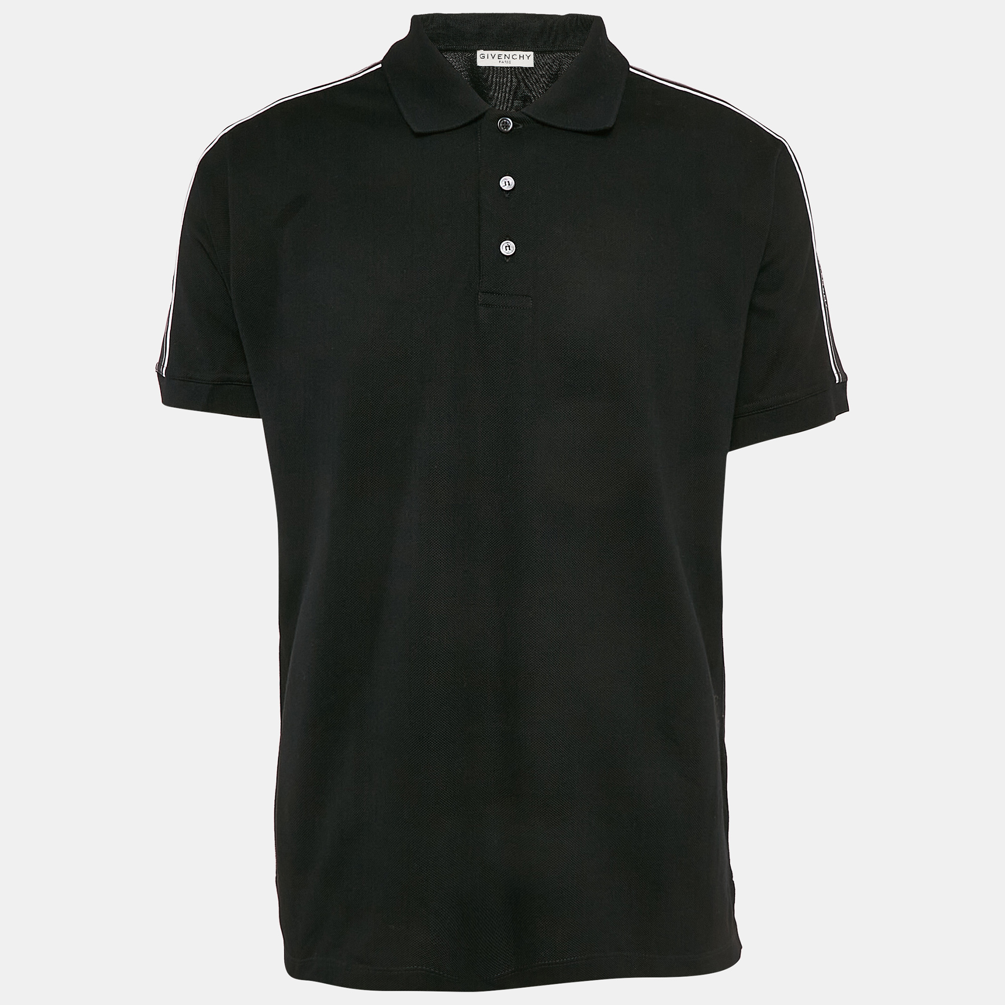 

Givenchy Black Logo Tape Cotton Pique Polo T-Shirt M