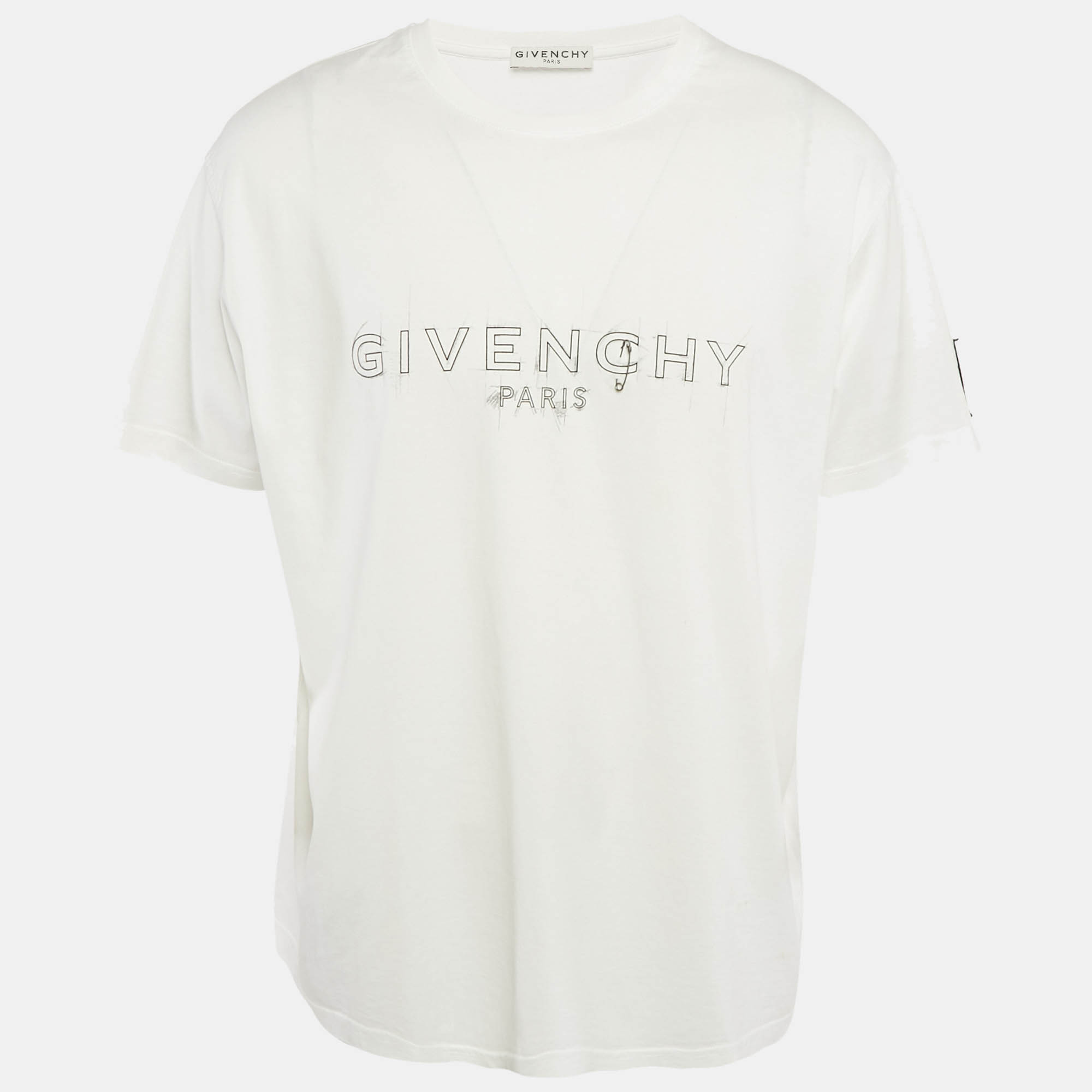 

Givenchy White Logo Print Cotton Crew Neck XL