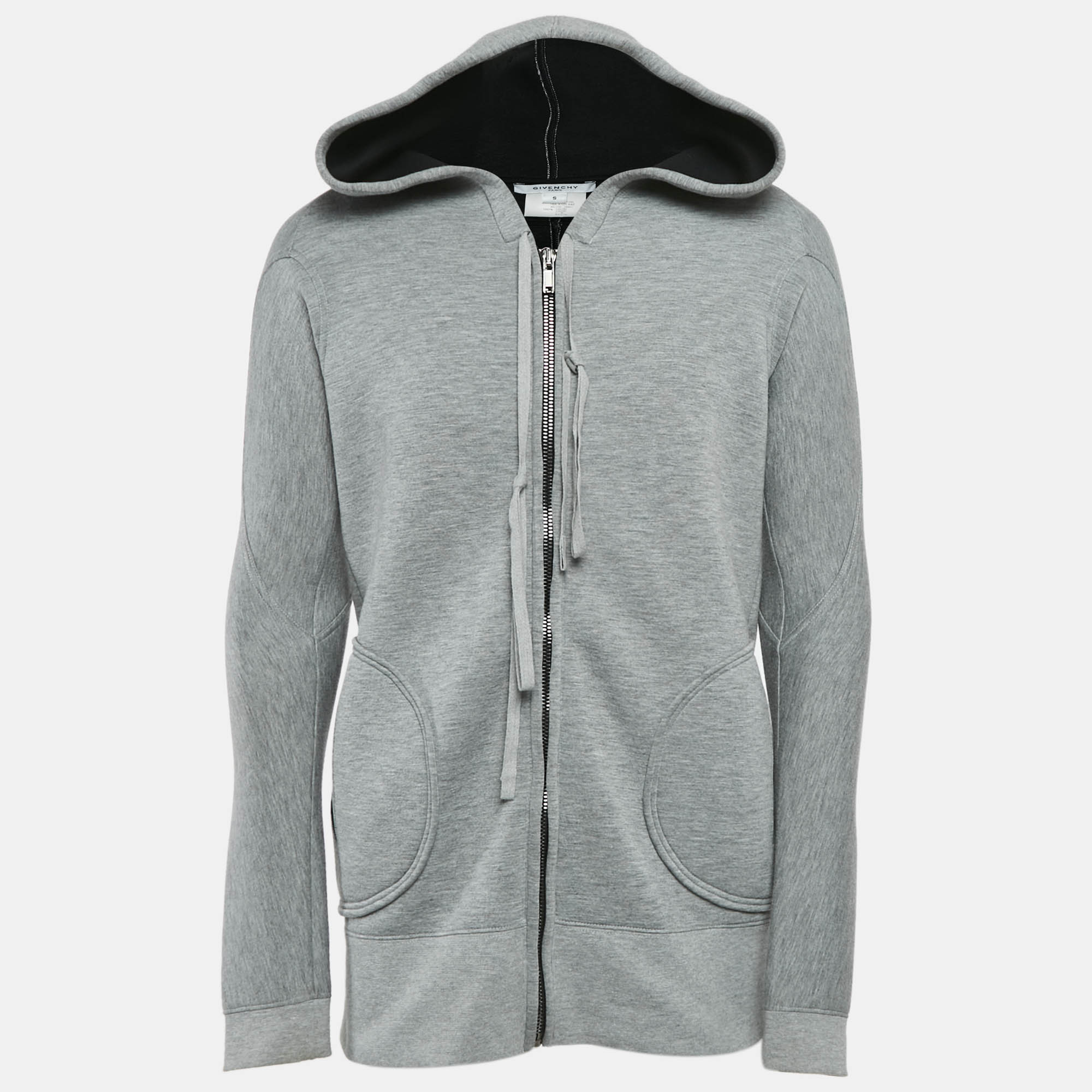 

Givenchy Grey Neoprene Zip-Up Hoodie S