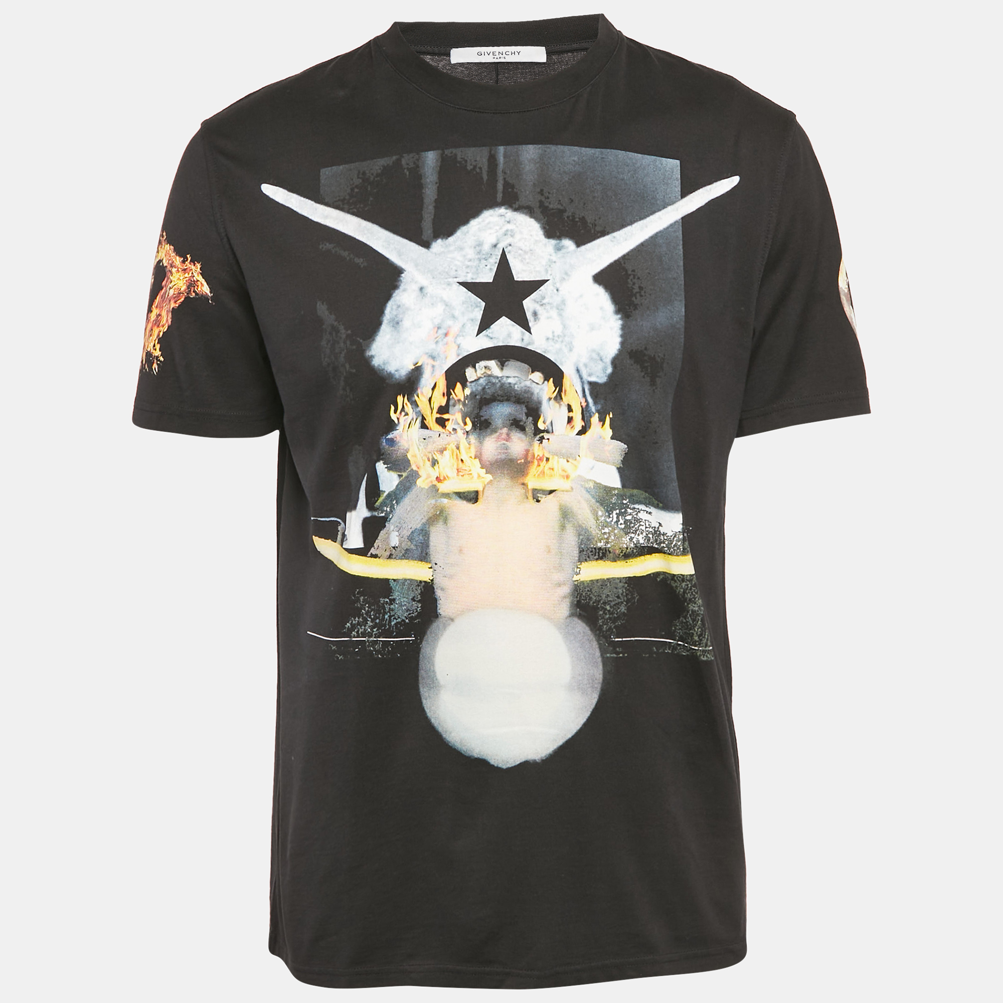 

Givenchy Black Fire Print Jersey T-Shirt XL