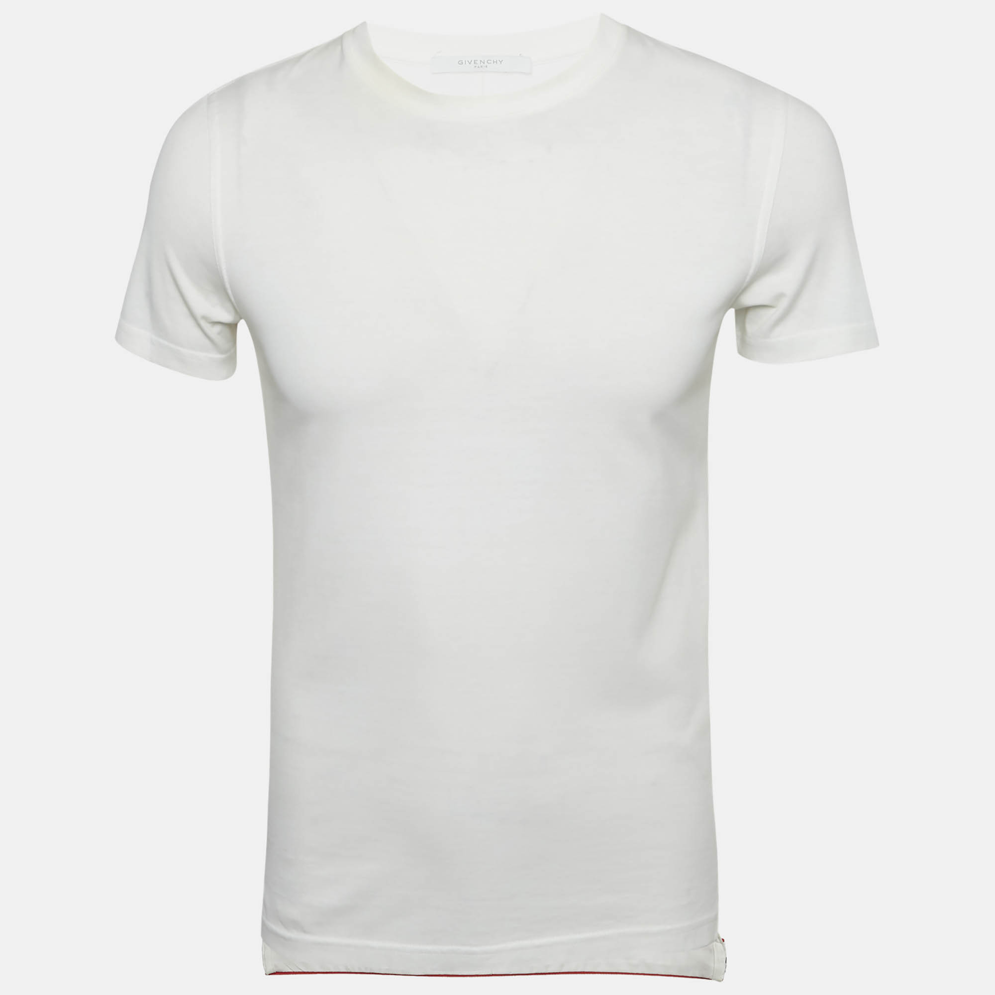 

Givenchy White Logo Band Trim Jersey T-Shirt XS
