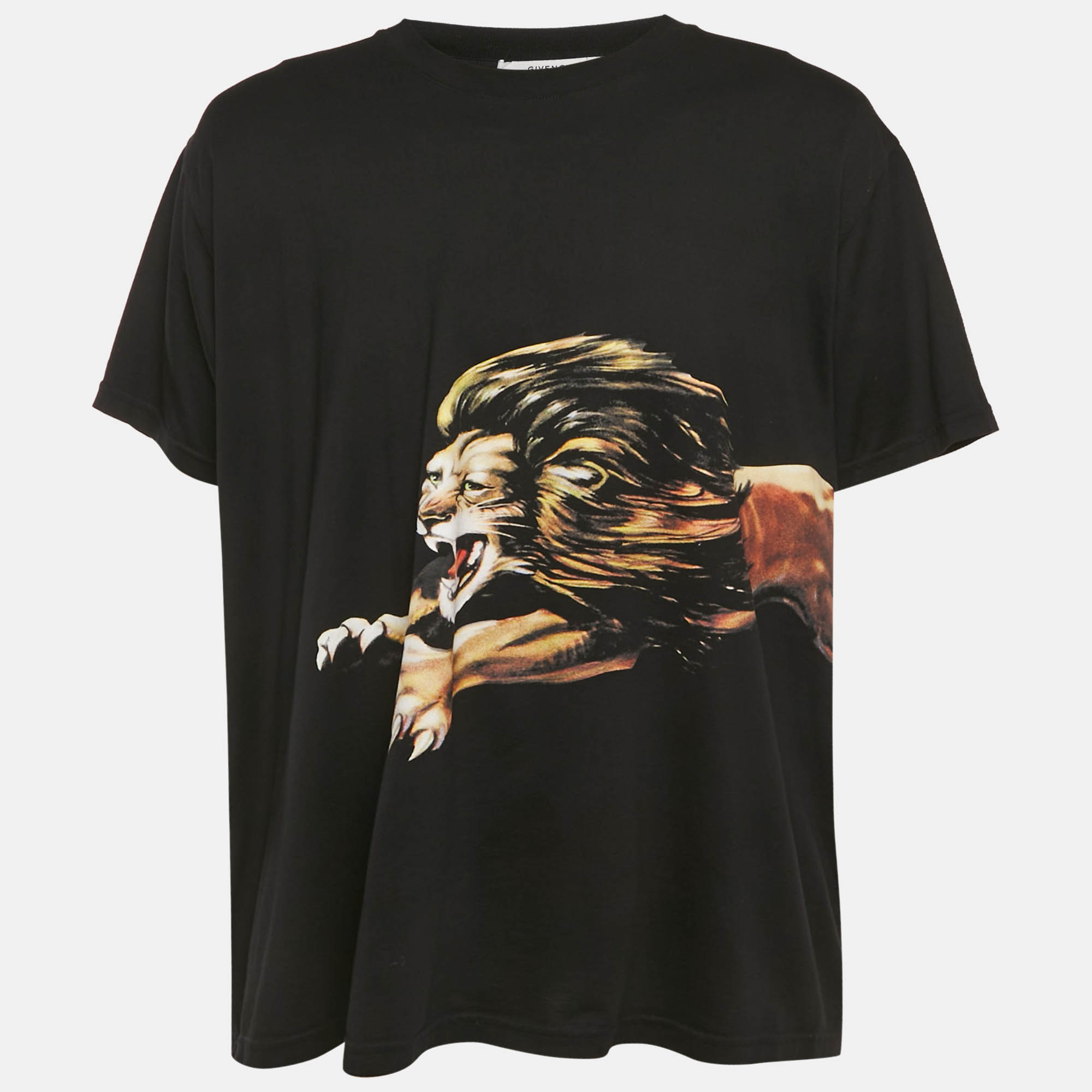 

Givenchy Black Tiger Print Jersey T-Shirt XXL