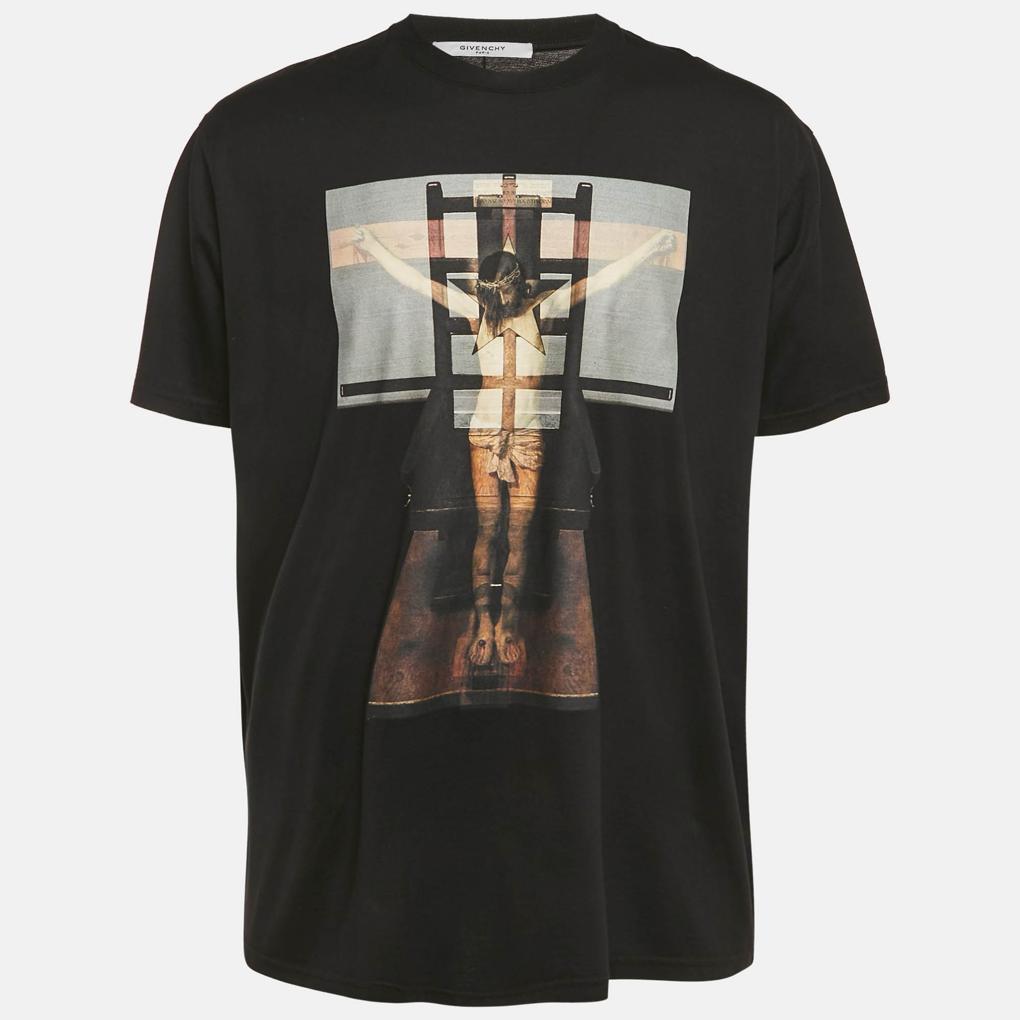 

Givenchy Black Crucifixion Print Jersey T-Shirt L