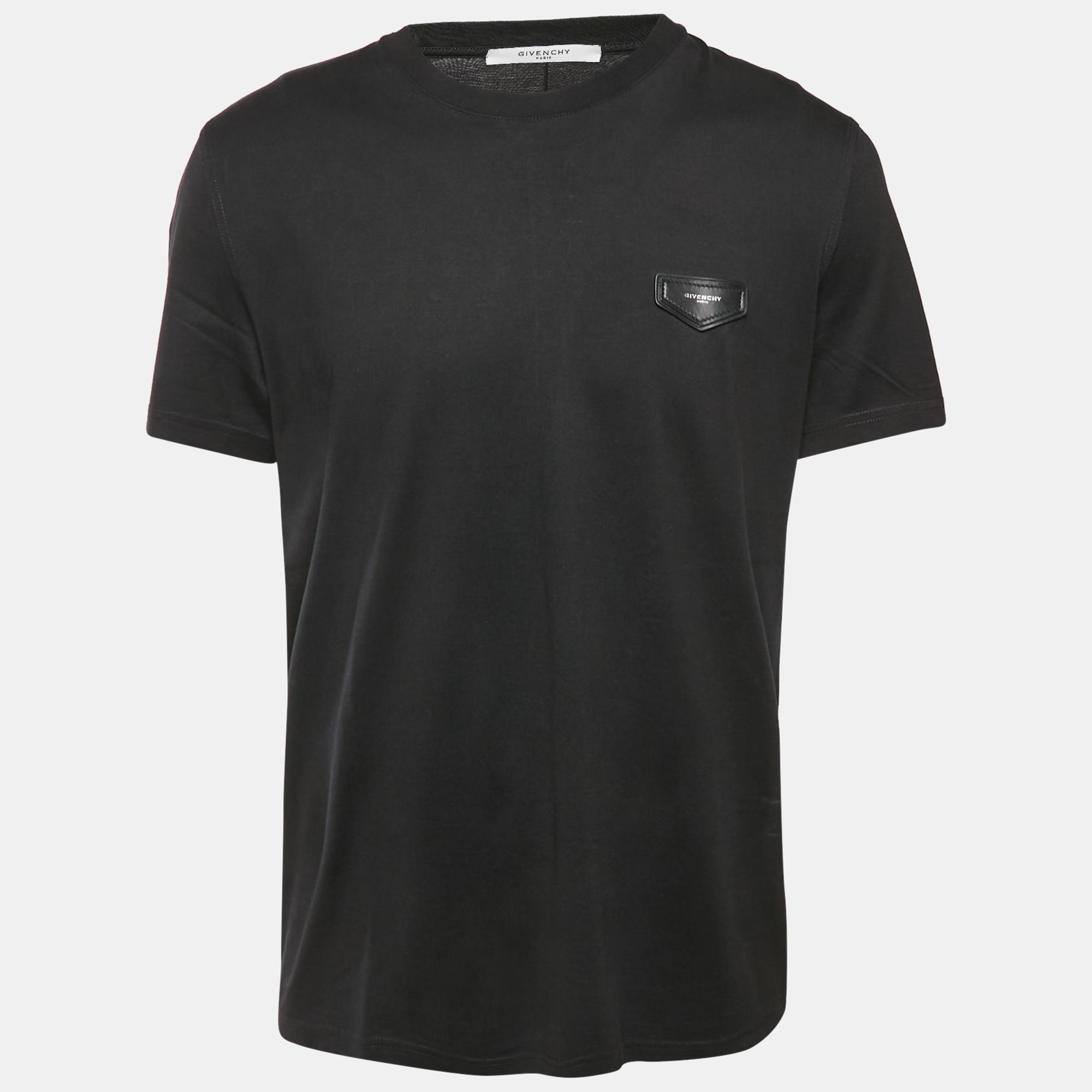 

Givenchy Black Cotton Knit Logo Patch Crew Neck T-Shirt XL
