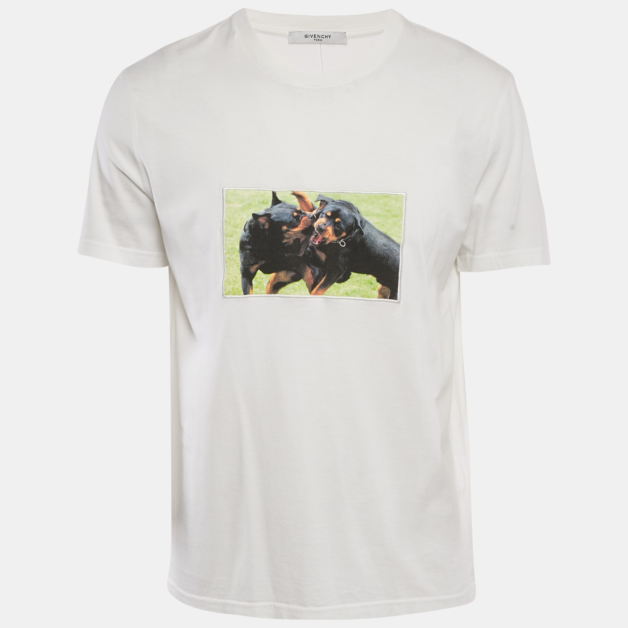 

Givenchy White Rottweiler Applique Cotton T-Shirt L