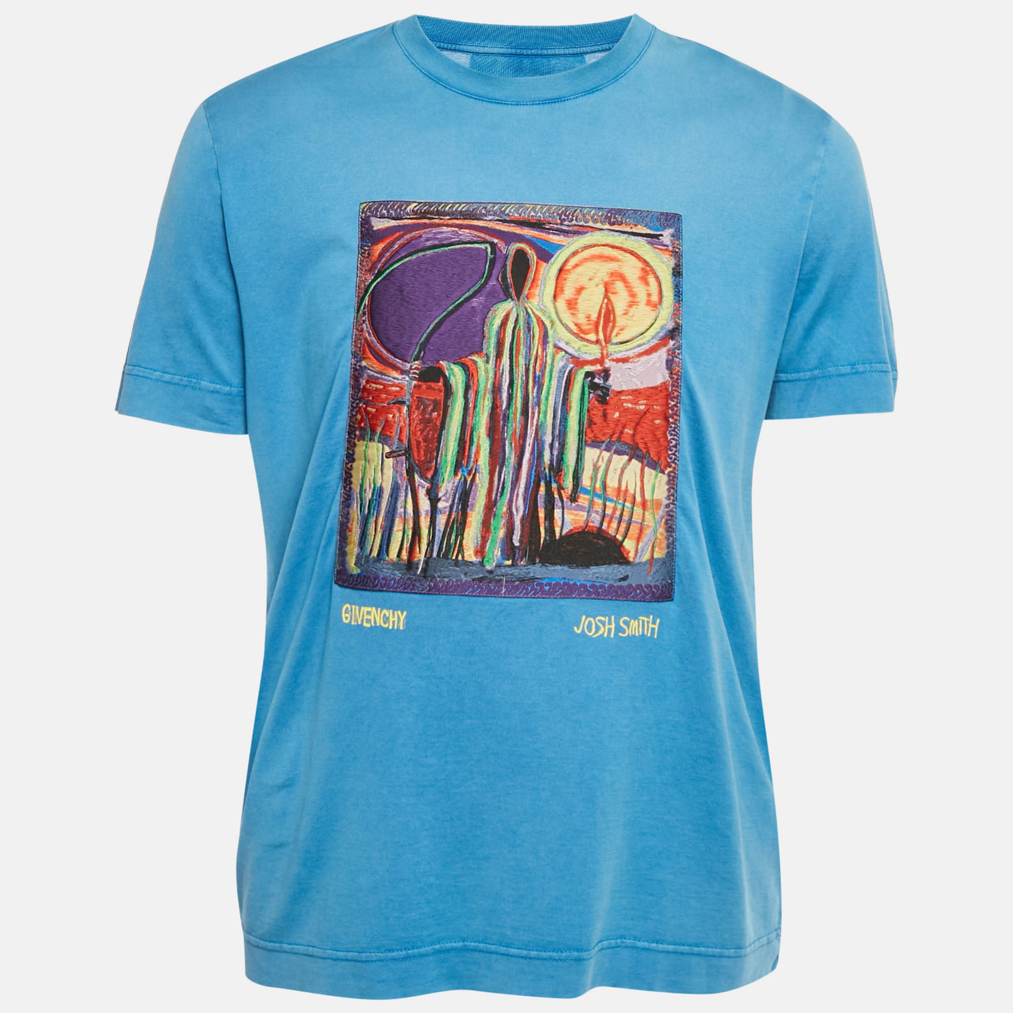 

Givenchy x Josh Smith Blue Applique Jersey Slim Fit T-Shirt M