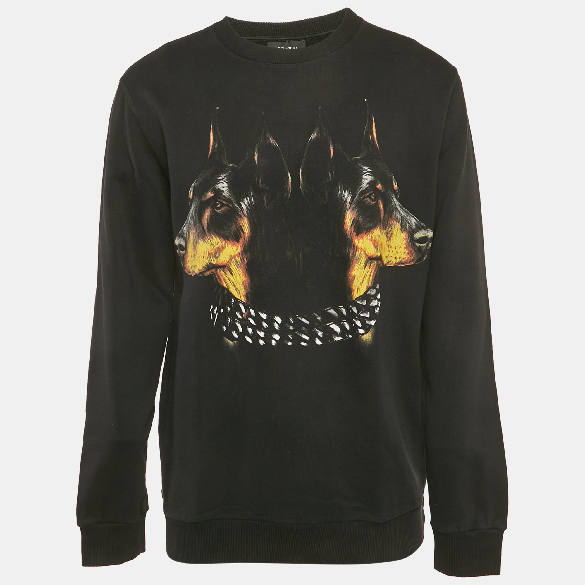 

Givenchy Black Doberman Print Cotton Crewneck Sweatshirt M