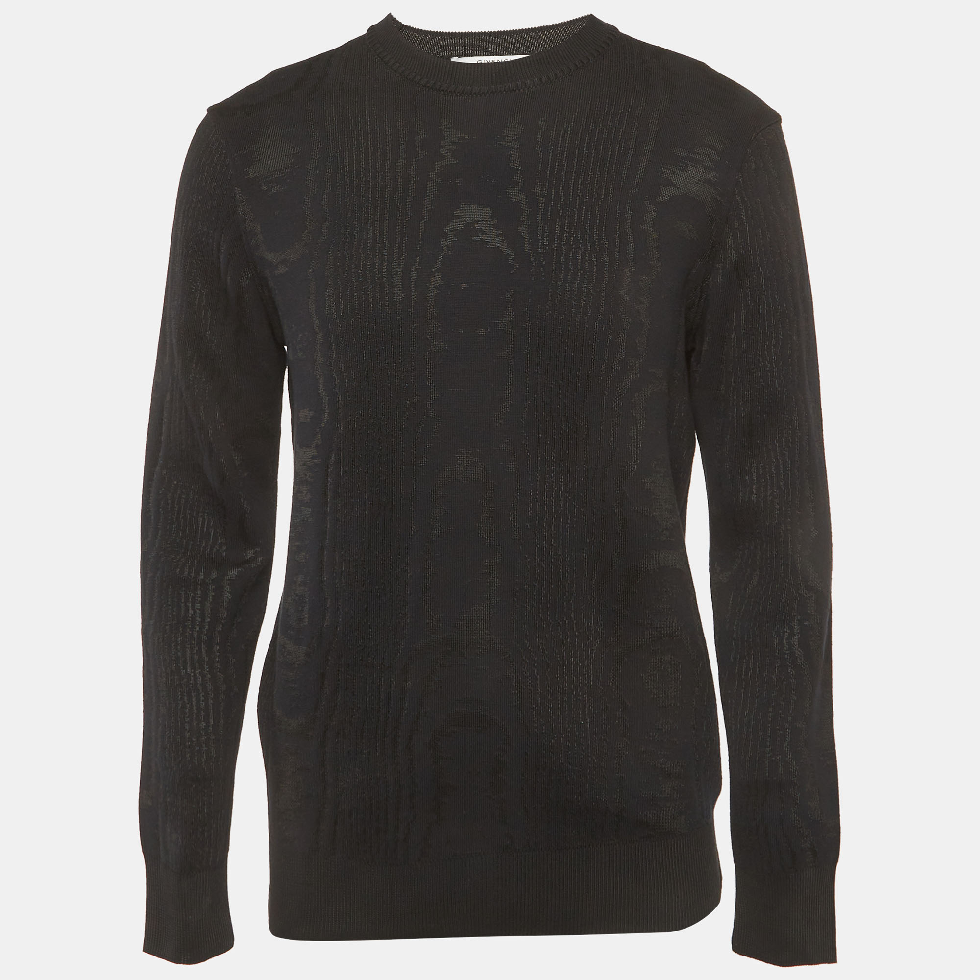 

Givenchy Black Jacquard Knit Crewneck Sweatshirt M
