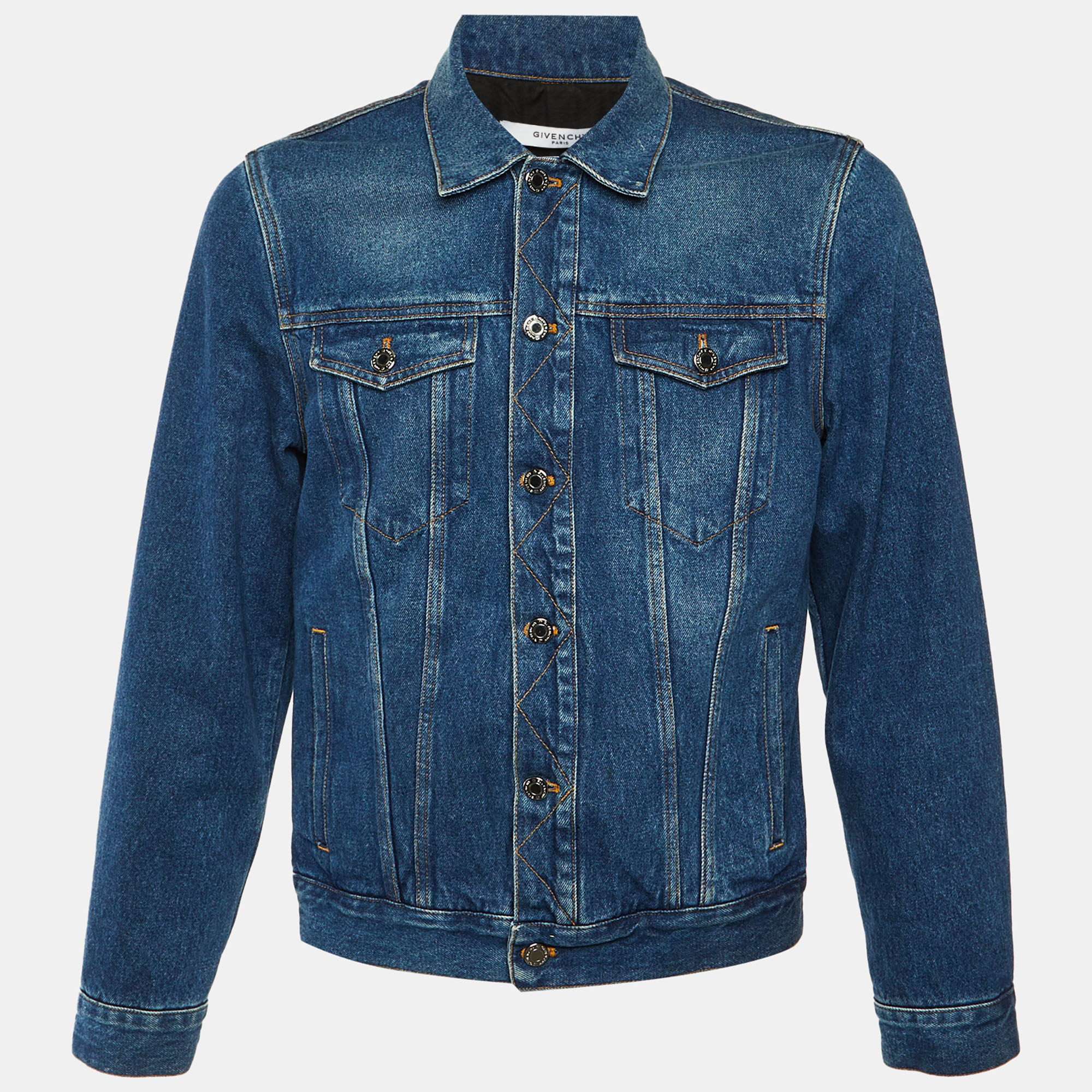 

Givenchy Blue Denim Button Front Jacket L, Navy blue