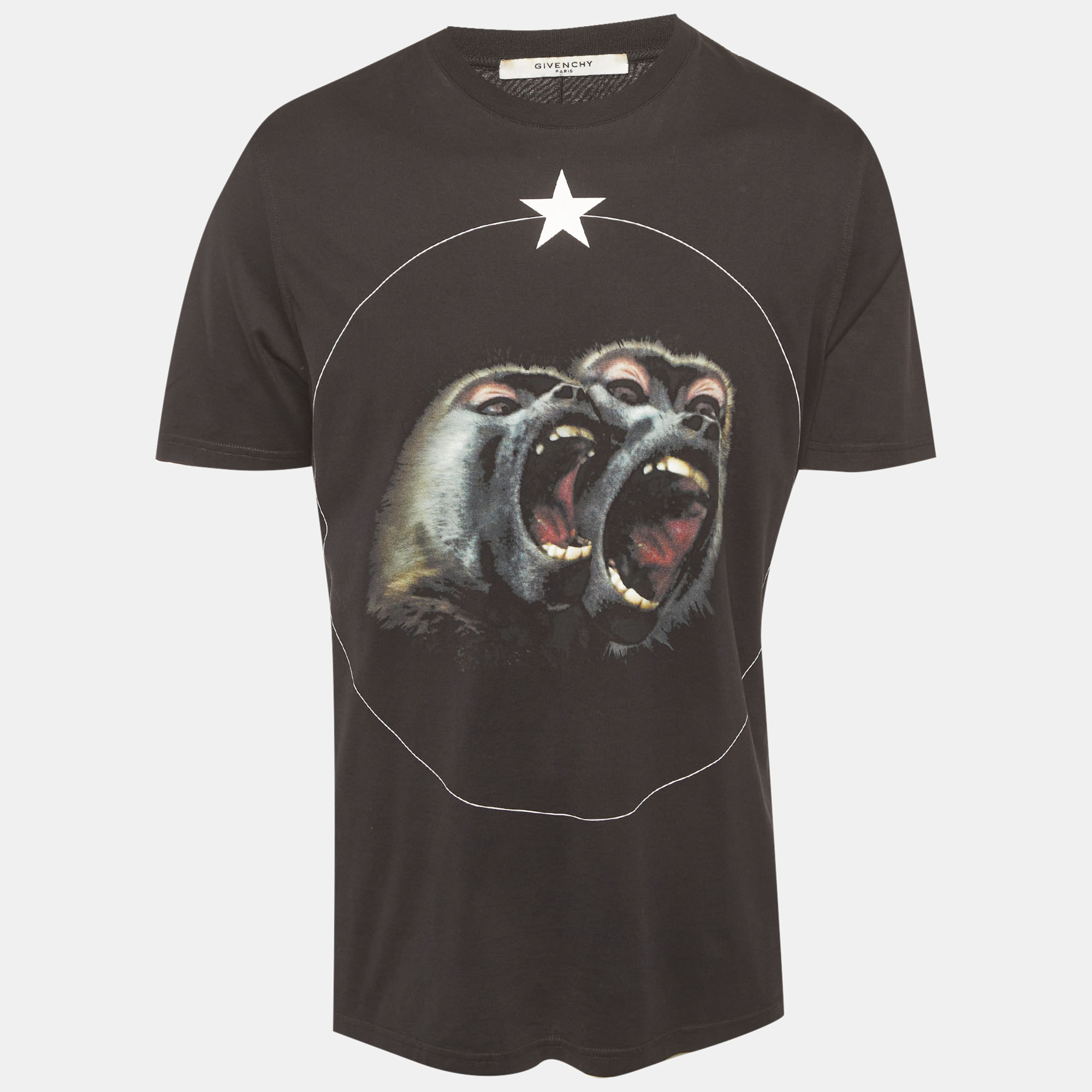 

Givenchy Black Monkey Brothers Graphic Jersey T-Shirt S