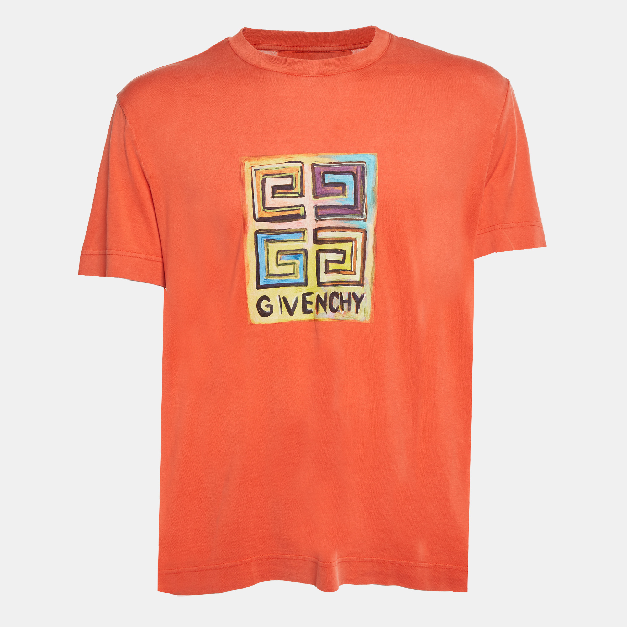 

Givenchy Orange Logo Graphic Jersey Slim Fit T-Shirt L