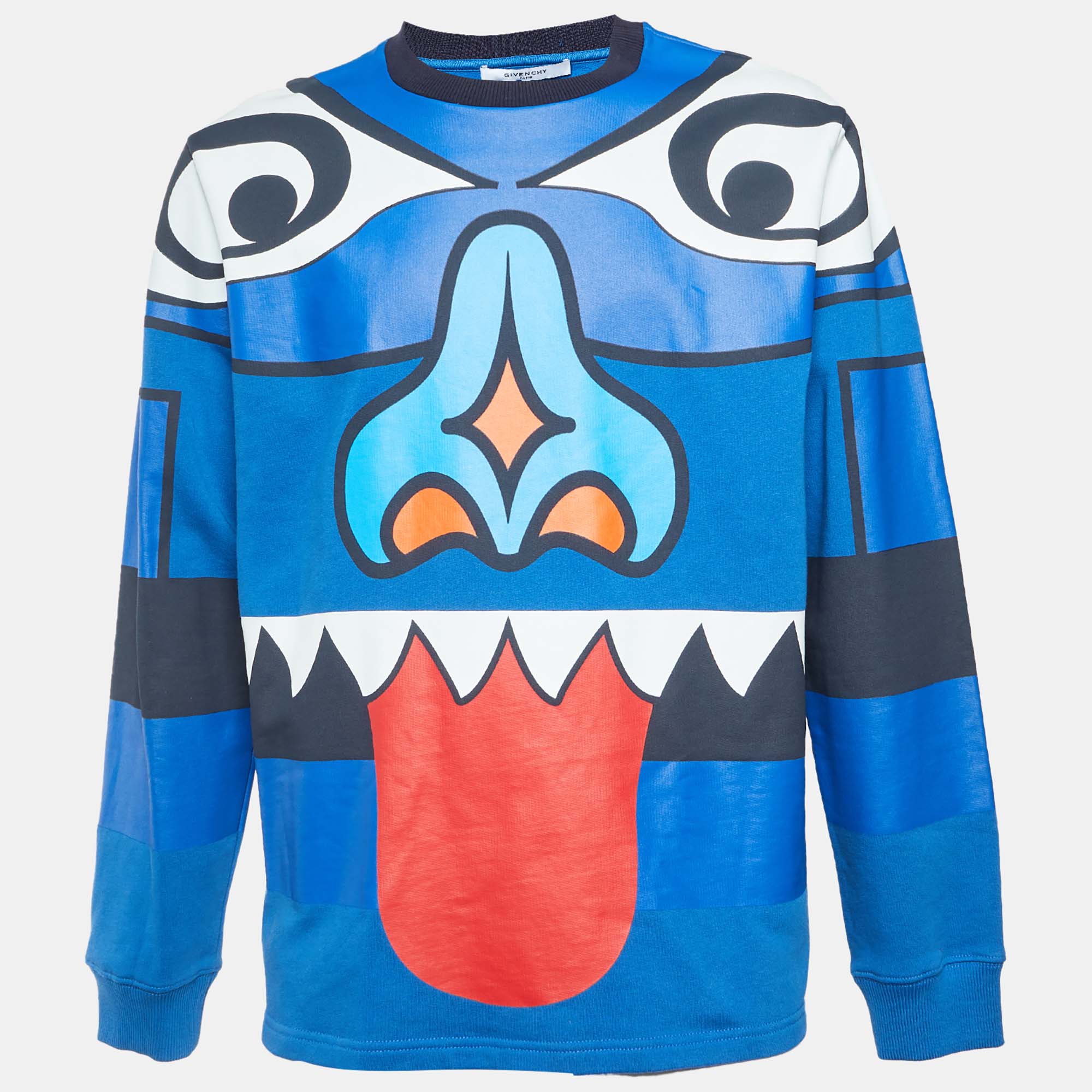 

Givenchy Blue Totem Print Cotton Crewneck Sweatshirt XL