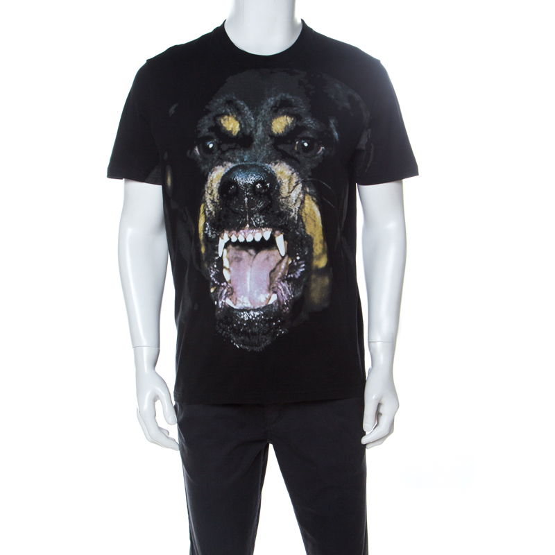 Givenchy Black Cotton Rottweiler Print 