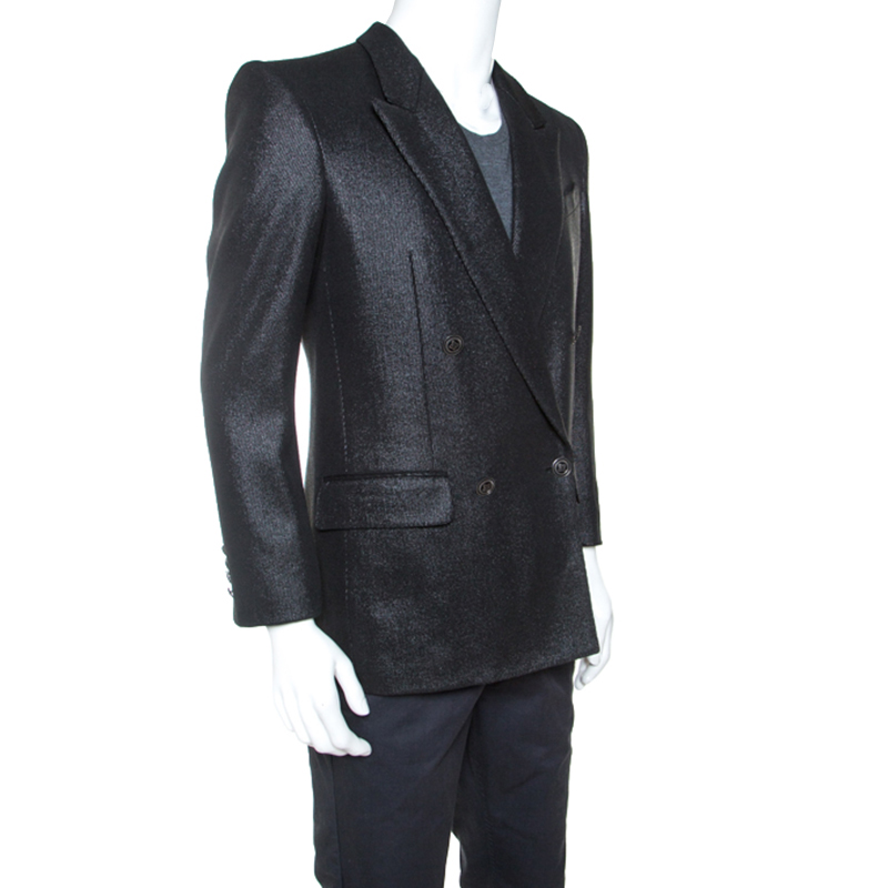 

Givenchy Metallic Textured Wool Double Breasted Blazer