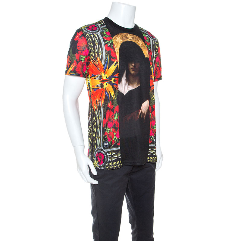 

Givenchy Black Maria Pattern Printed Jersey Crew Neck T-shirt