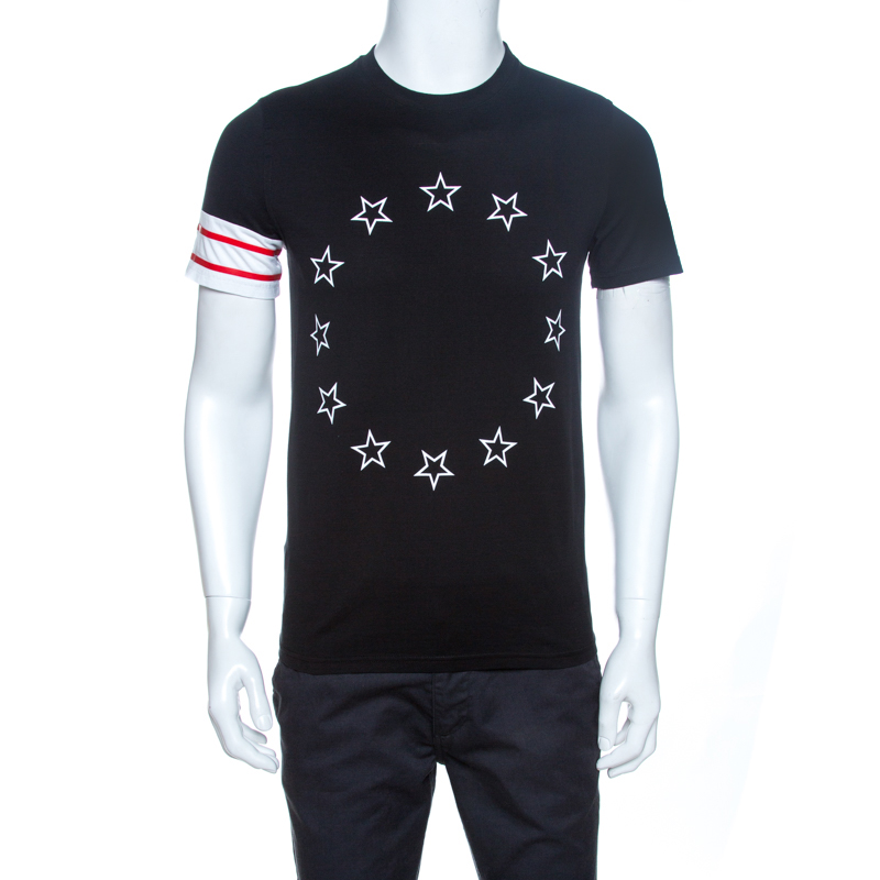 Pre-owned Givenchy Black Star Print Cotton Cuban Fit T-shirt Xs