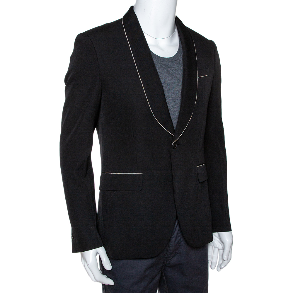 

Givenchy Black Wool Contrast Chain Detail Blazer