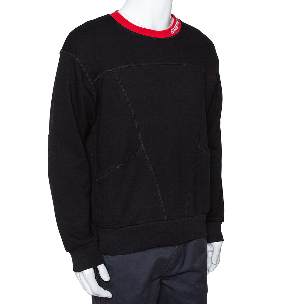 

Givenchy Black Logo Embroidered Cotton Leather Patch Sweatshirt