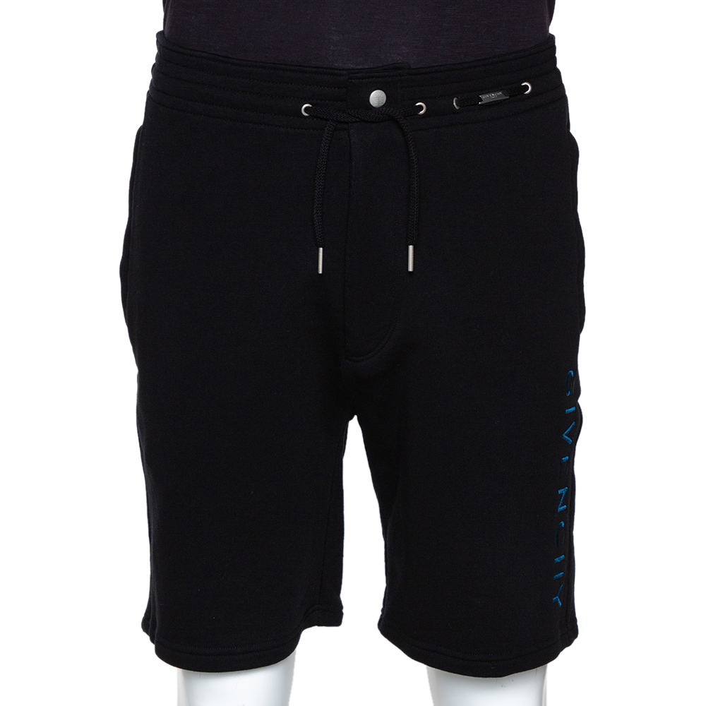 Givenchy Black Knit Vertical Logo Shorts M