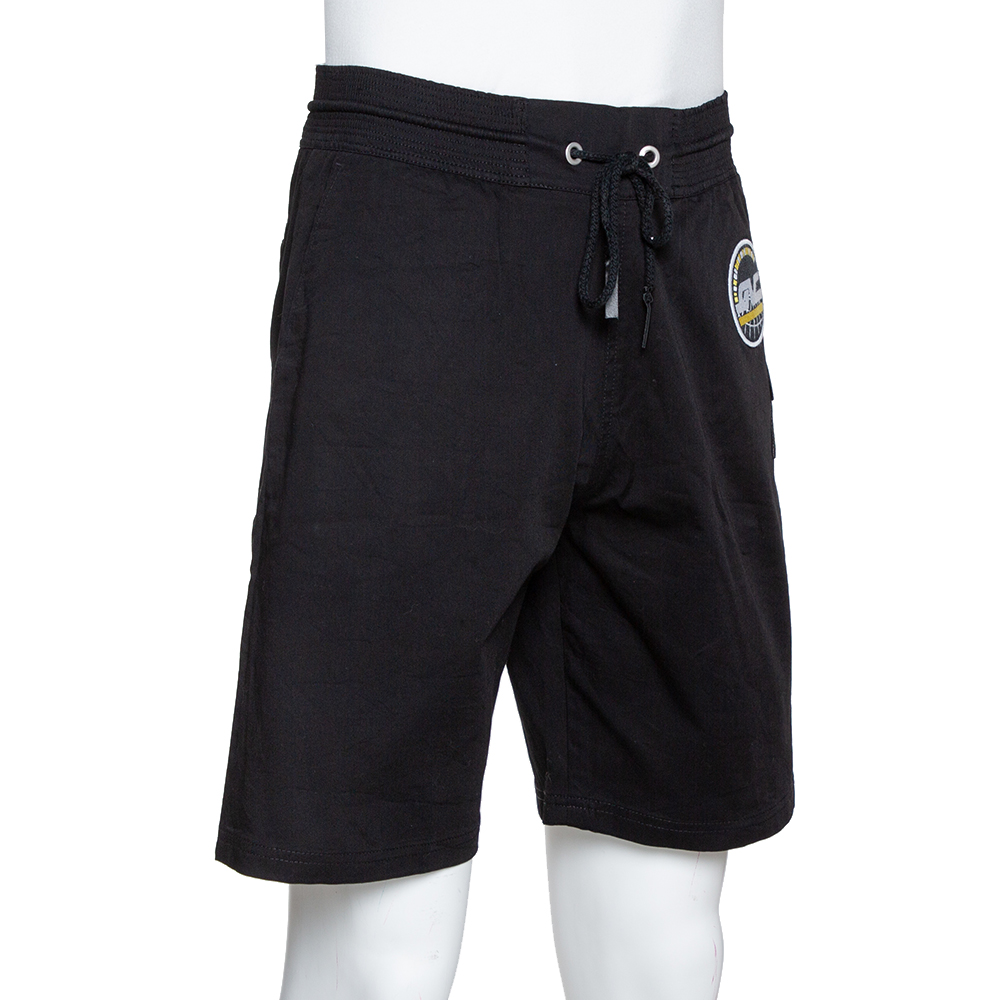 

Givenchy Black Cotton Logo Embroidered Drawstring Waist Shorts